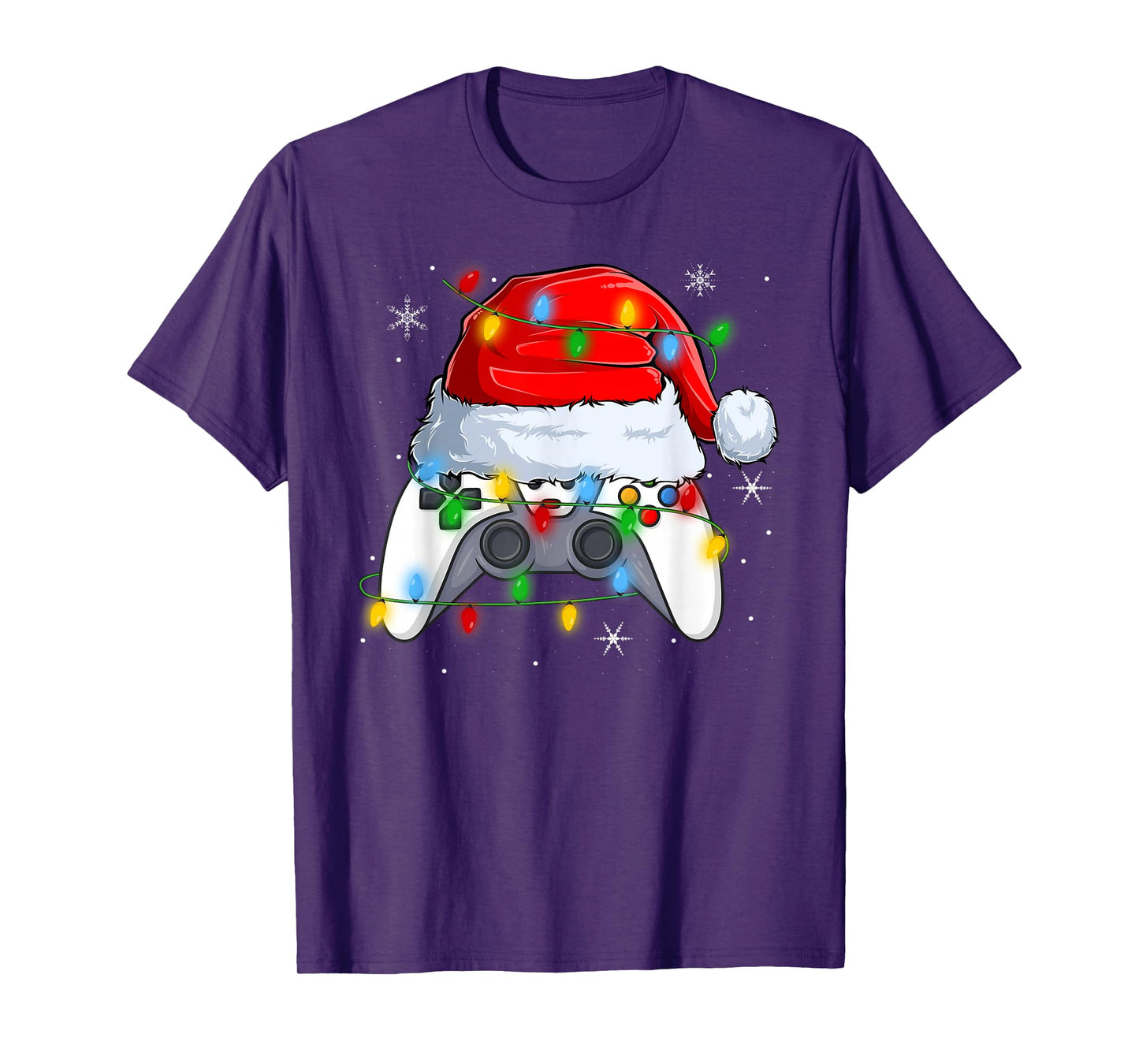 Video Game Controller Christmas Lights Gamer Boys Girls Xmas T-Shirt