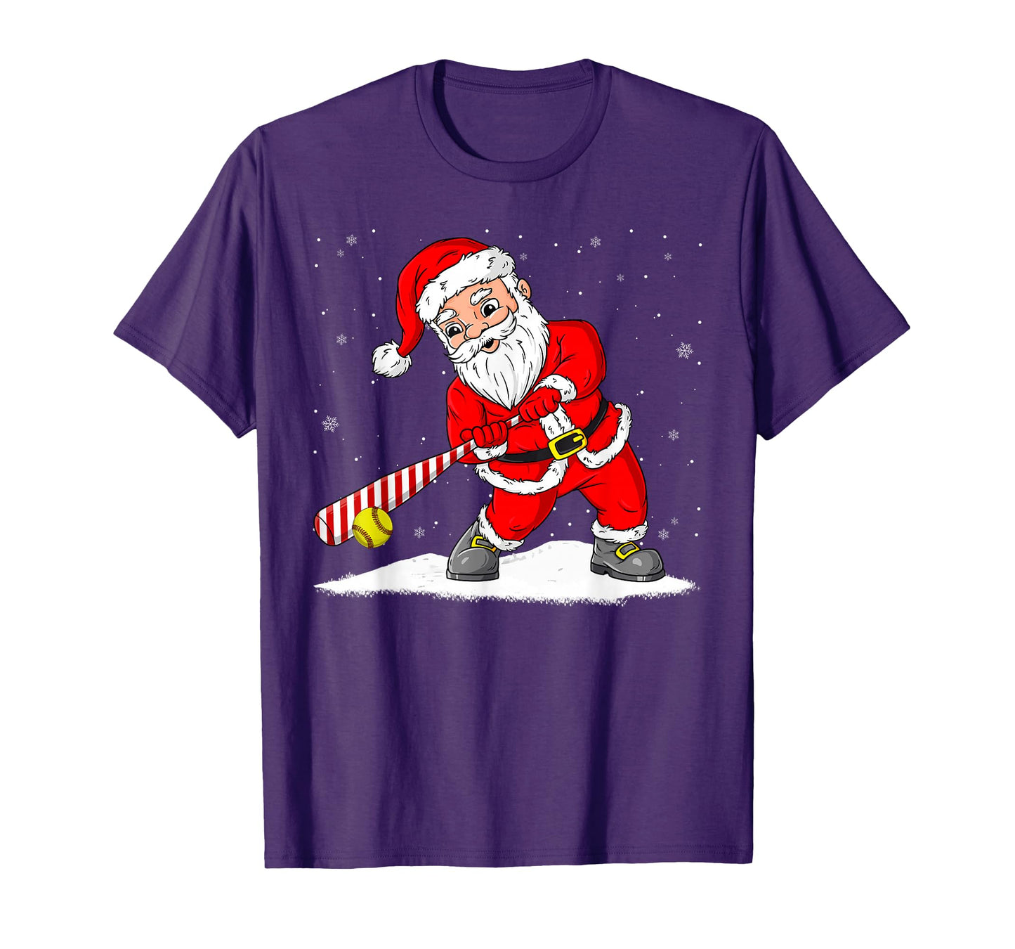 Santa Claus Playing Softball Merry Christmas Pajama Boys Men T-Shirt