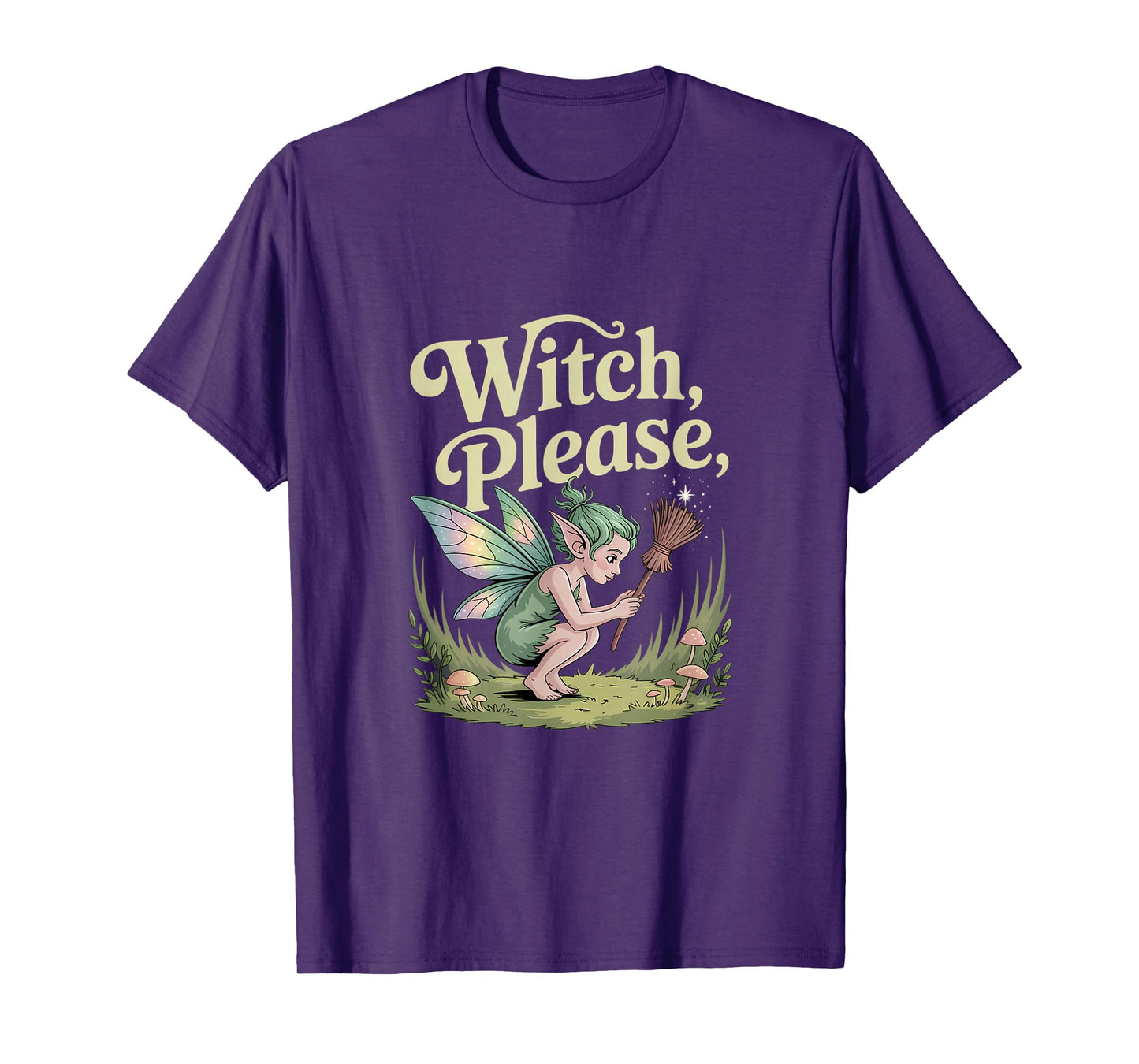 Witch Halloween Fairy Whimsy Magic Broomstick T-Shirt