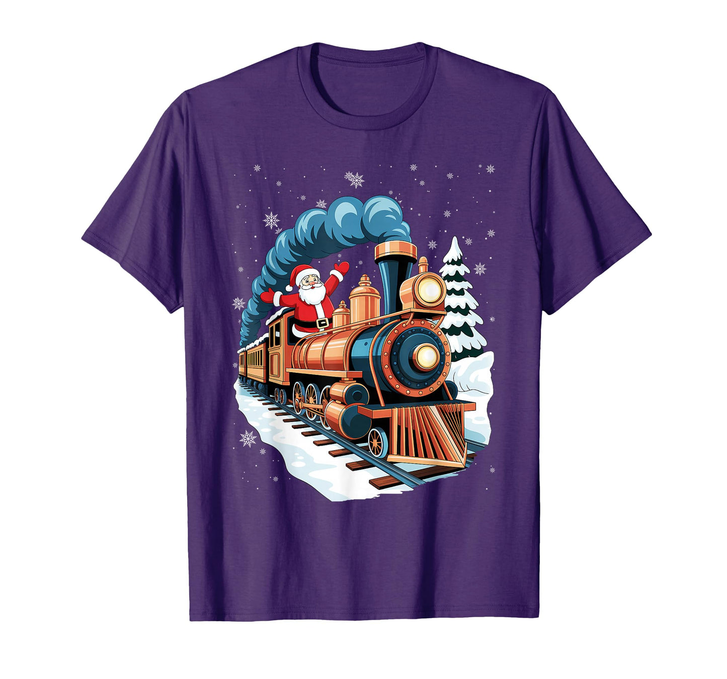 Locomotive Train Santa Hat Christmas Pajama Cool X-Mas T-Shirt