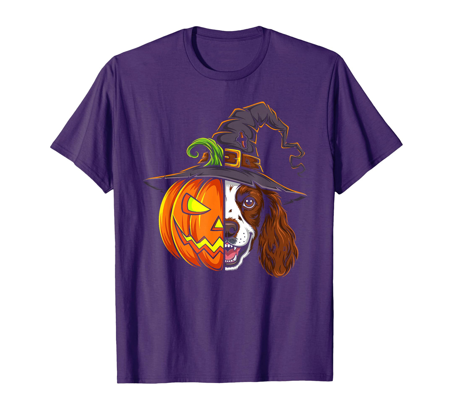 English Springer Spaniel Pumpkin Halloween Kids Mens Womens T-Shirt