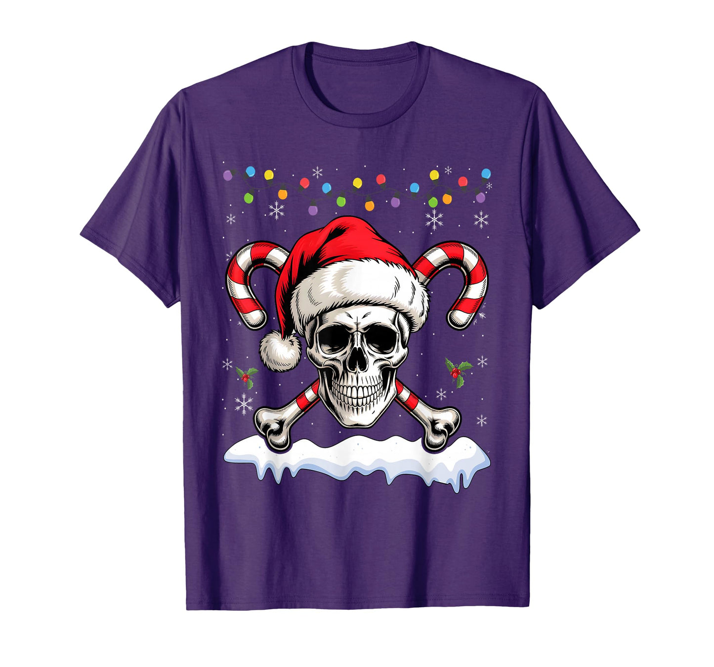 Pirate Christmas Jolly Roger Santa Hat T-Shirt