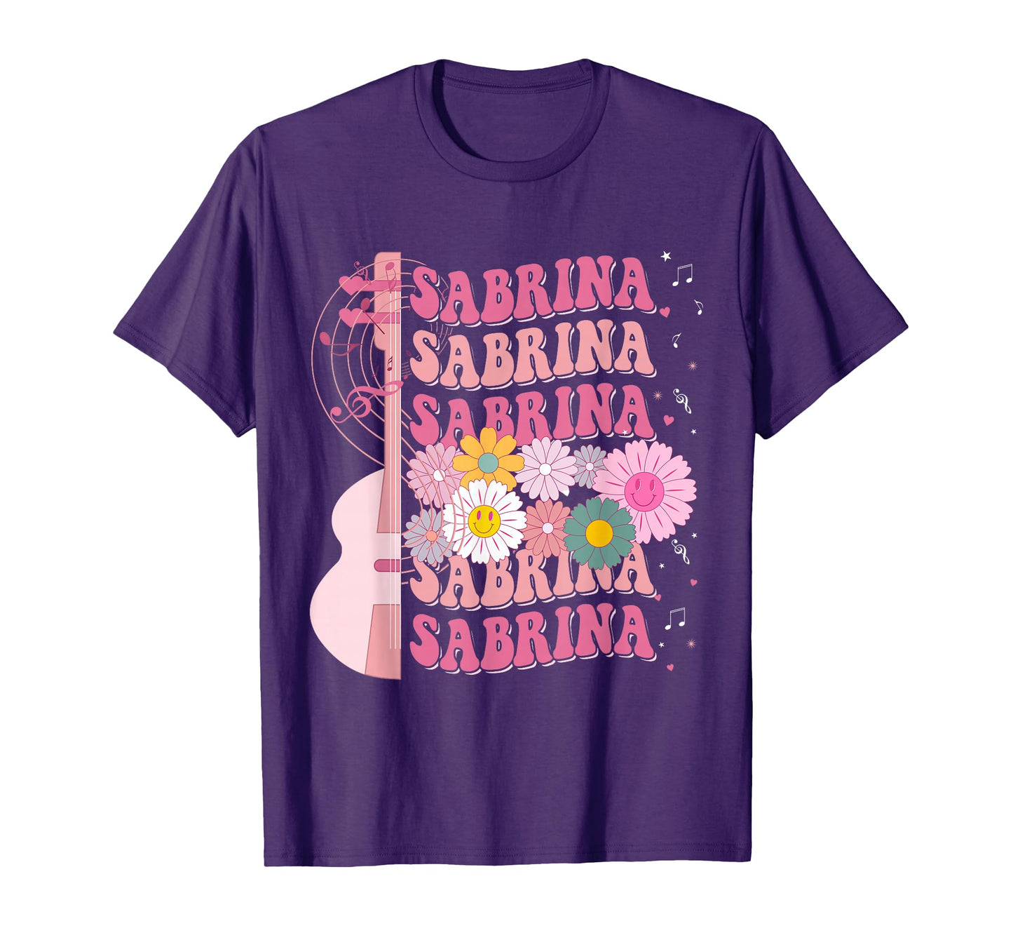 Girl Retro Sabrina Groovy Flower Name Personalized 80's T-Shirt