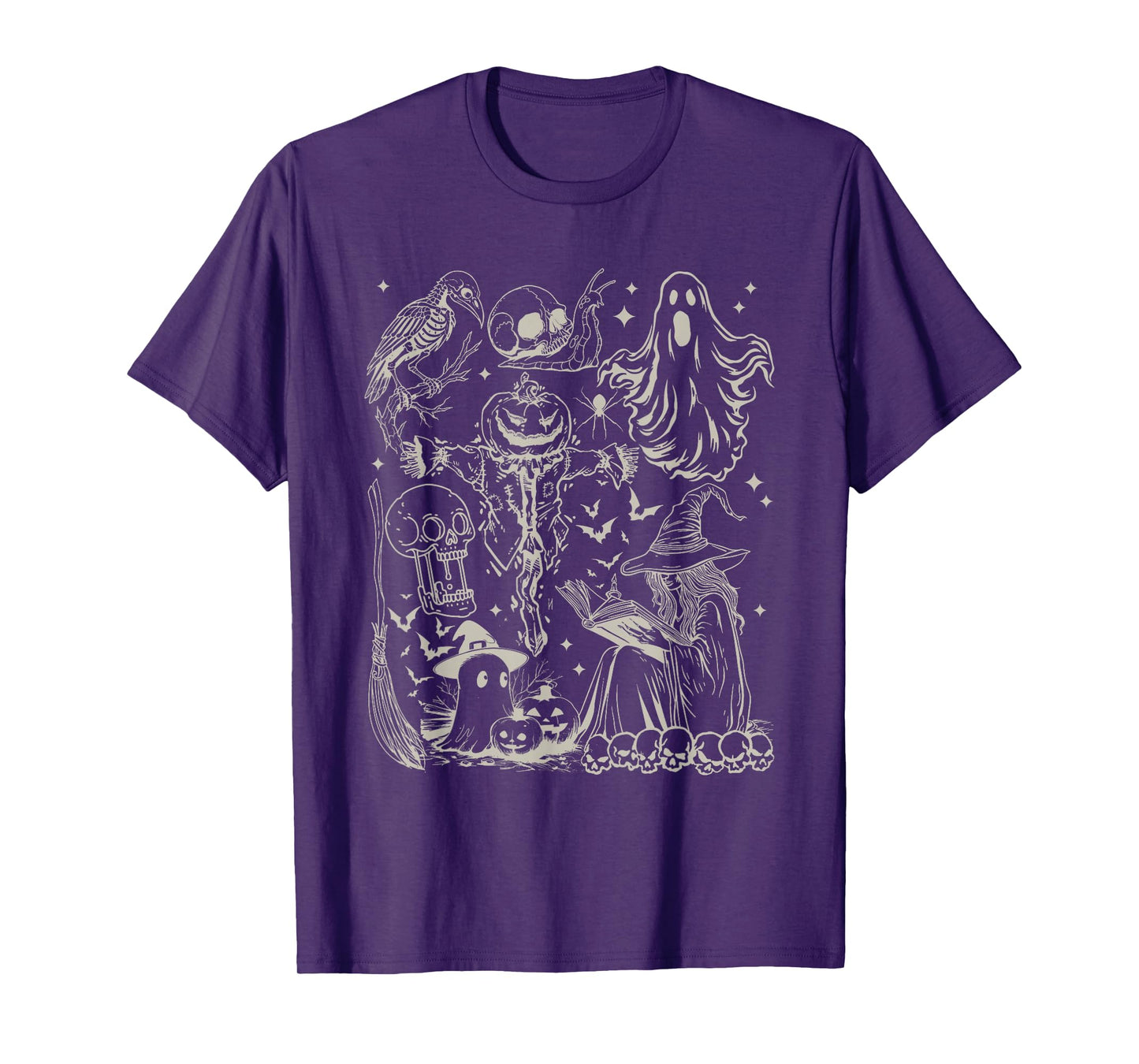 Halloween Spells and Ghost Sketch T-Shirt