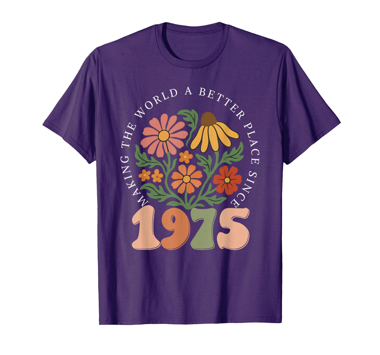 50 Years Old Vintage 1975 50th Birthday Tee Wildflower Women T-Shirt