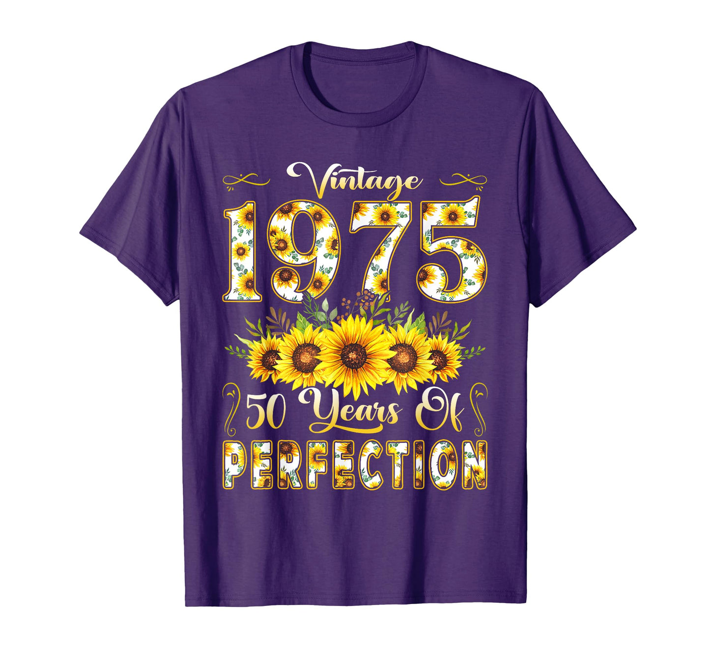 50 Year Old Vintage 1975 Sunflower 50th Birthday Girl Women T-Shirt