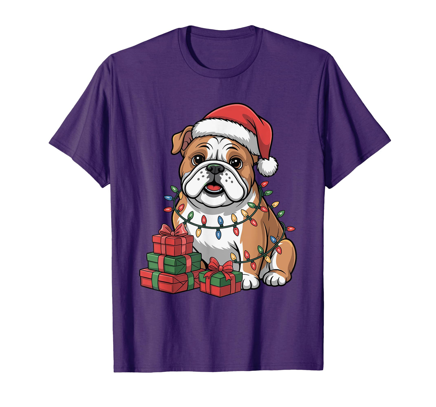 Cute Bulldog Christmas Xmas Design Funny Dog Lover Holiday T-Shirt