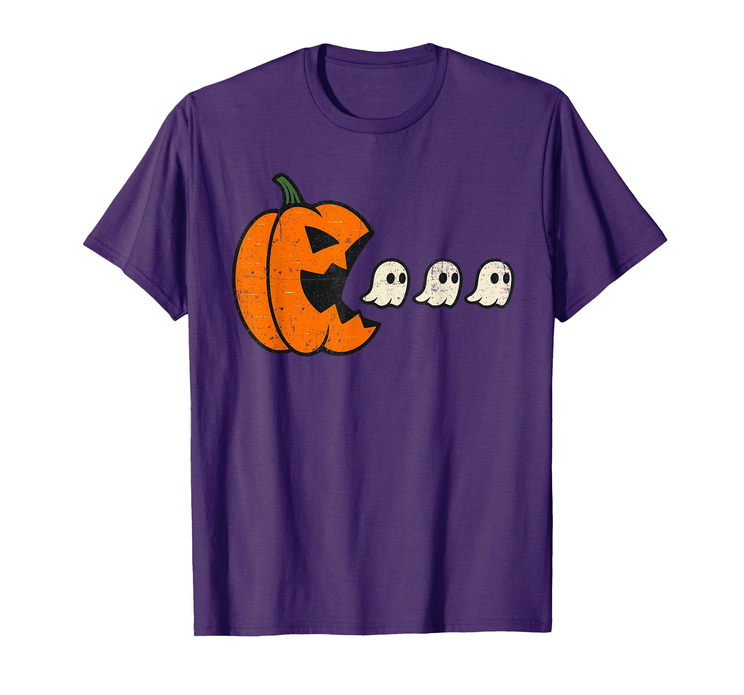 Halloween Gamer Pumpkin Eating Ghost Costume Men Boys Kids T-Shirt