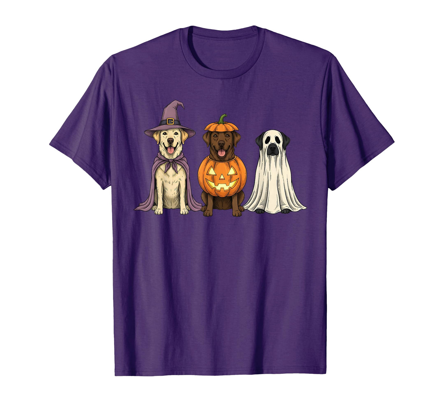 Spooky Ghost Labrador Retriever Pumpkin Halloween Dog Lover T-Shirt