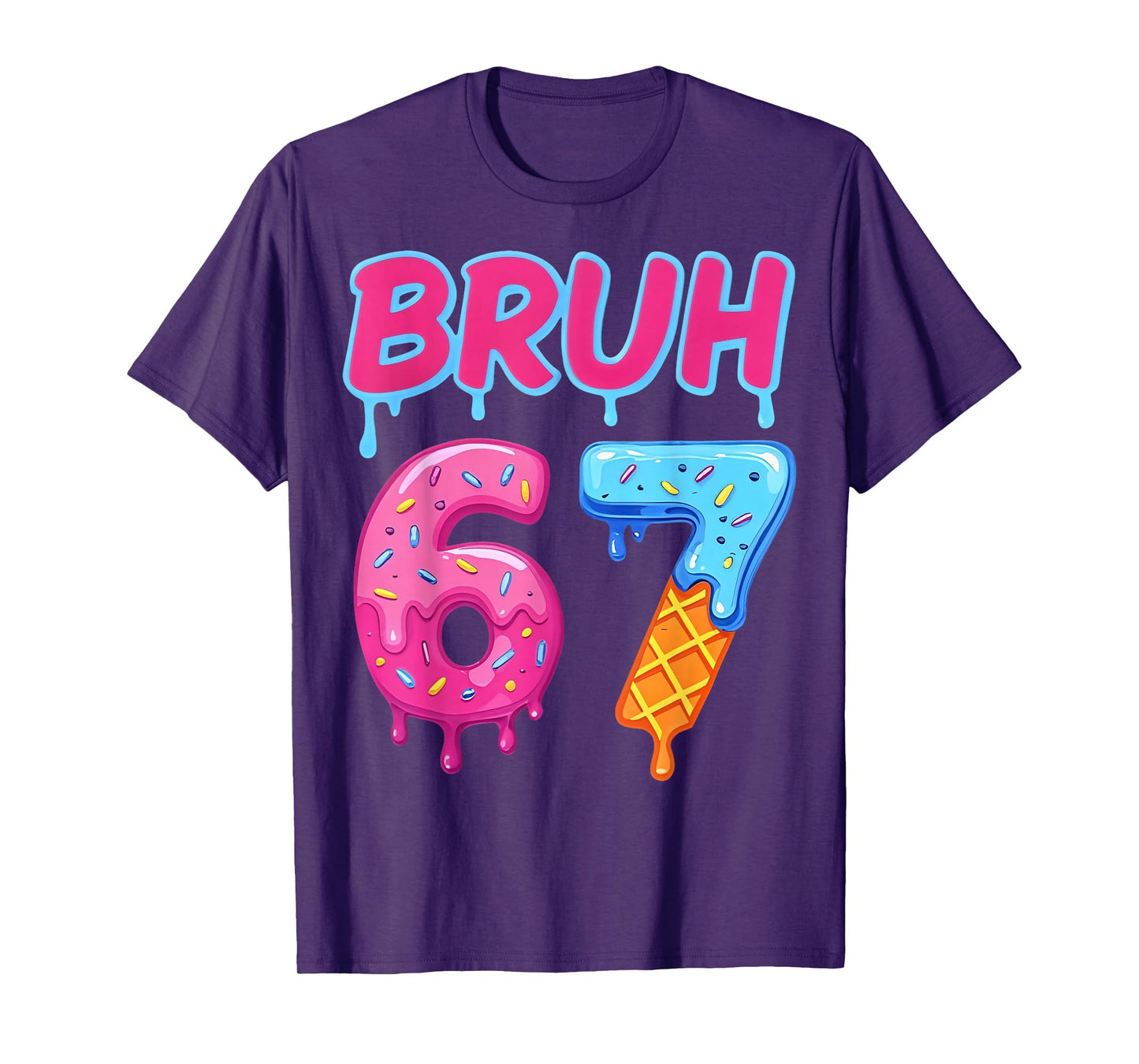 Retro Bruh 67 Meme Vintage Gift for Men Women Kid Boy Girl T-Shirt