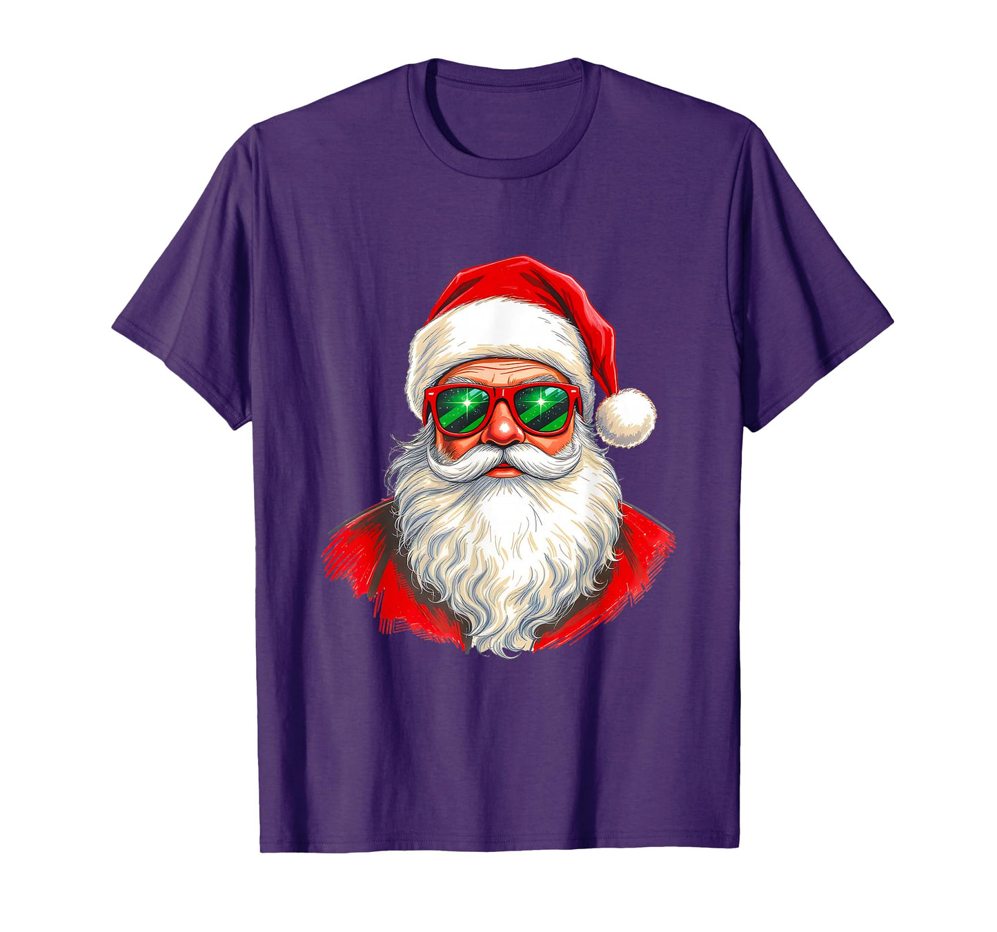 Cool Santa Claus Face Retro Sunglasses Christmas Men Boys T-Shirt