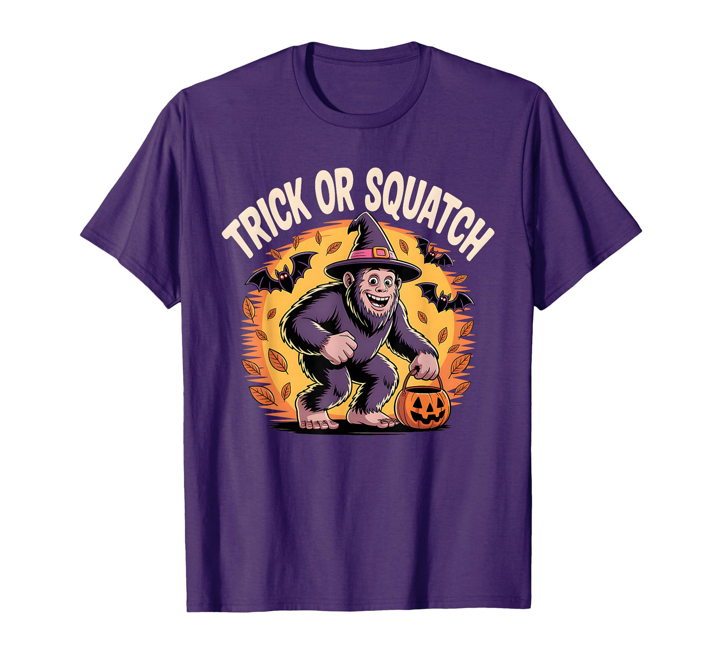 Trick or Squatch Funny Bigfoot Halloween T-Shirt