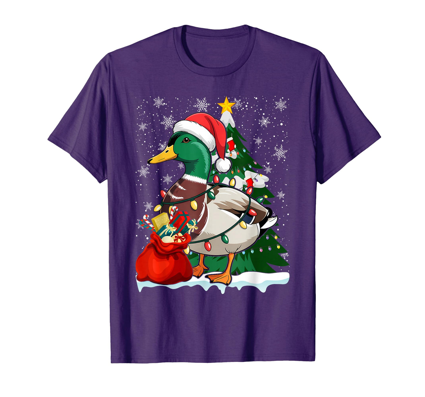 Christmas Duck Winter Holiday Santa T-Shirt