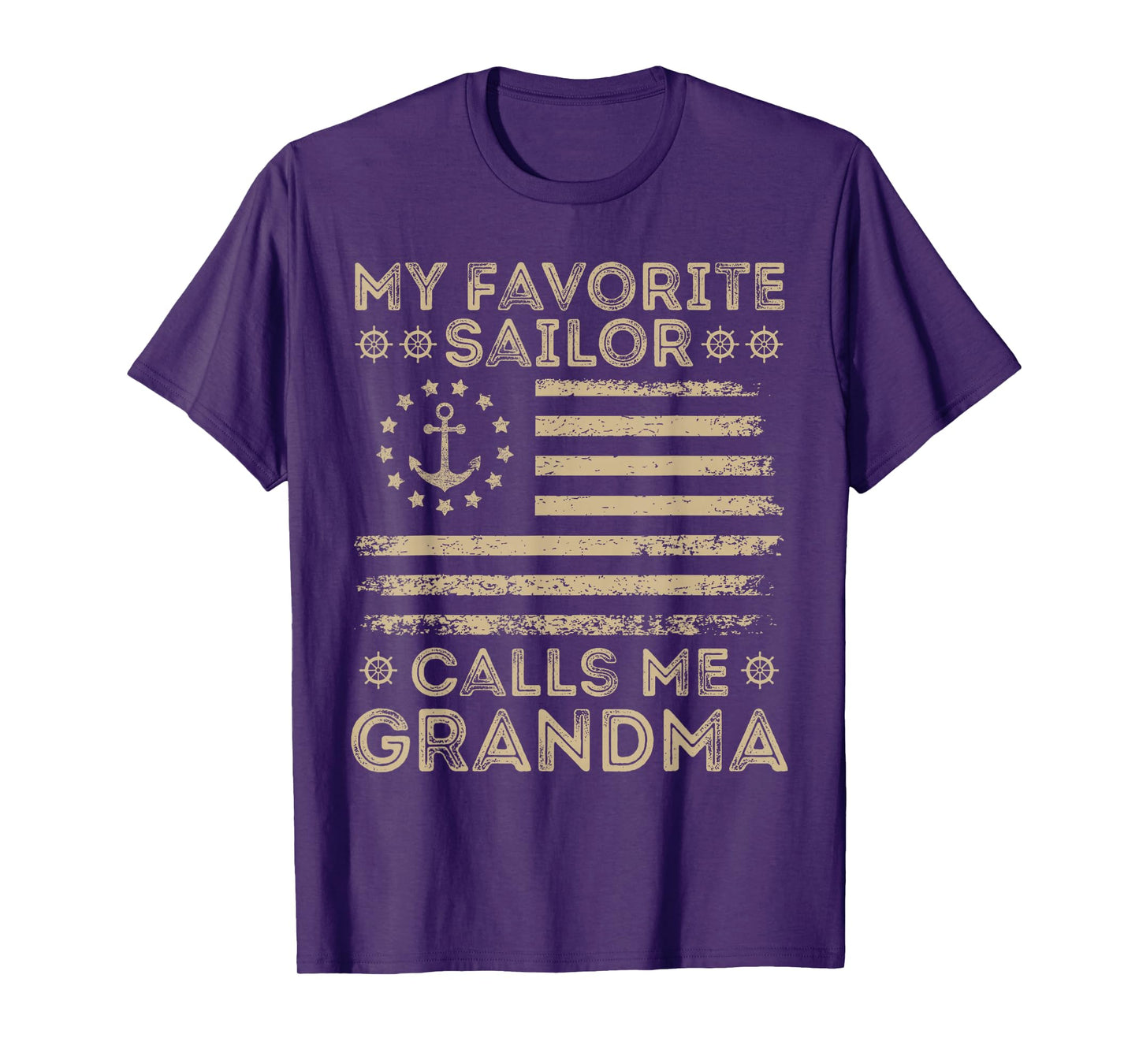 My Favorite Sailor Calls Me Grandma Sailor Grandma US Flag T-Shirt