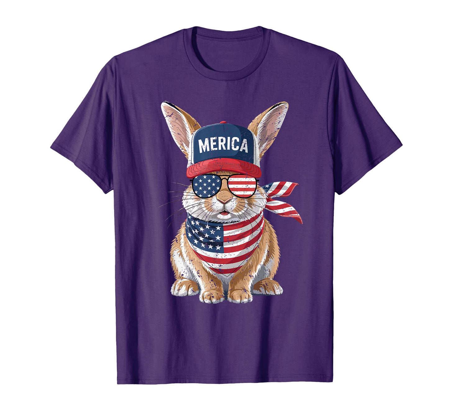 Rabbit 4th of July US American Flag Patriotic Bunny T-Shirt