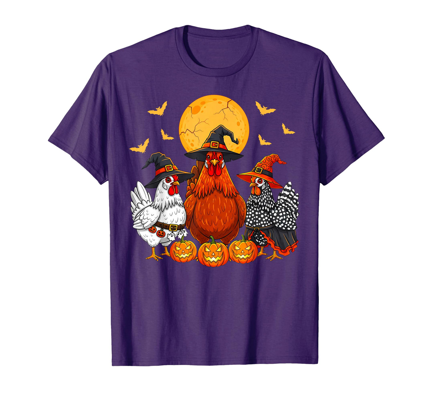 Halloween Costume Spooky Season Funny Chickens Witch T-Shirt