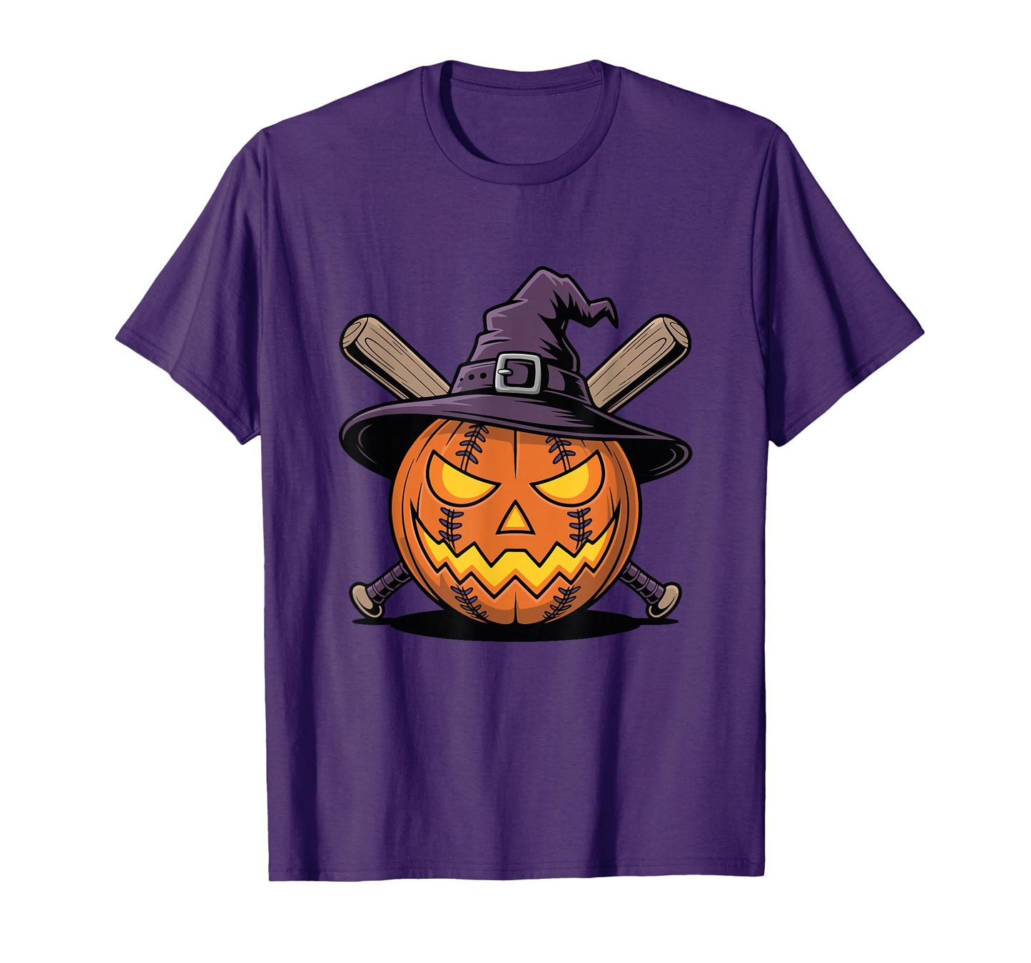 Halloween Baseball Pumpkin Witch Funny Spooky T-Shirt