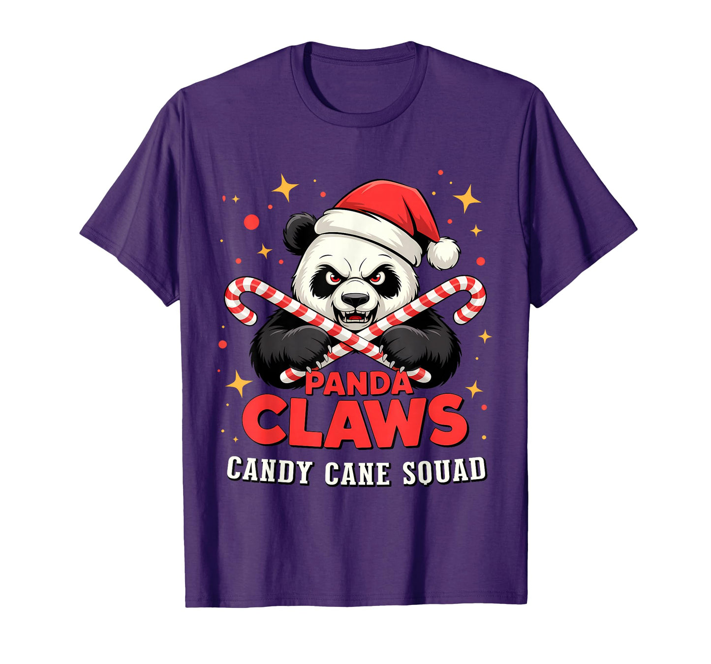 Panda Claws – Candy Cane Squad Christmas T-Shirt
