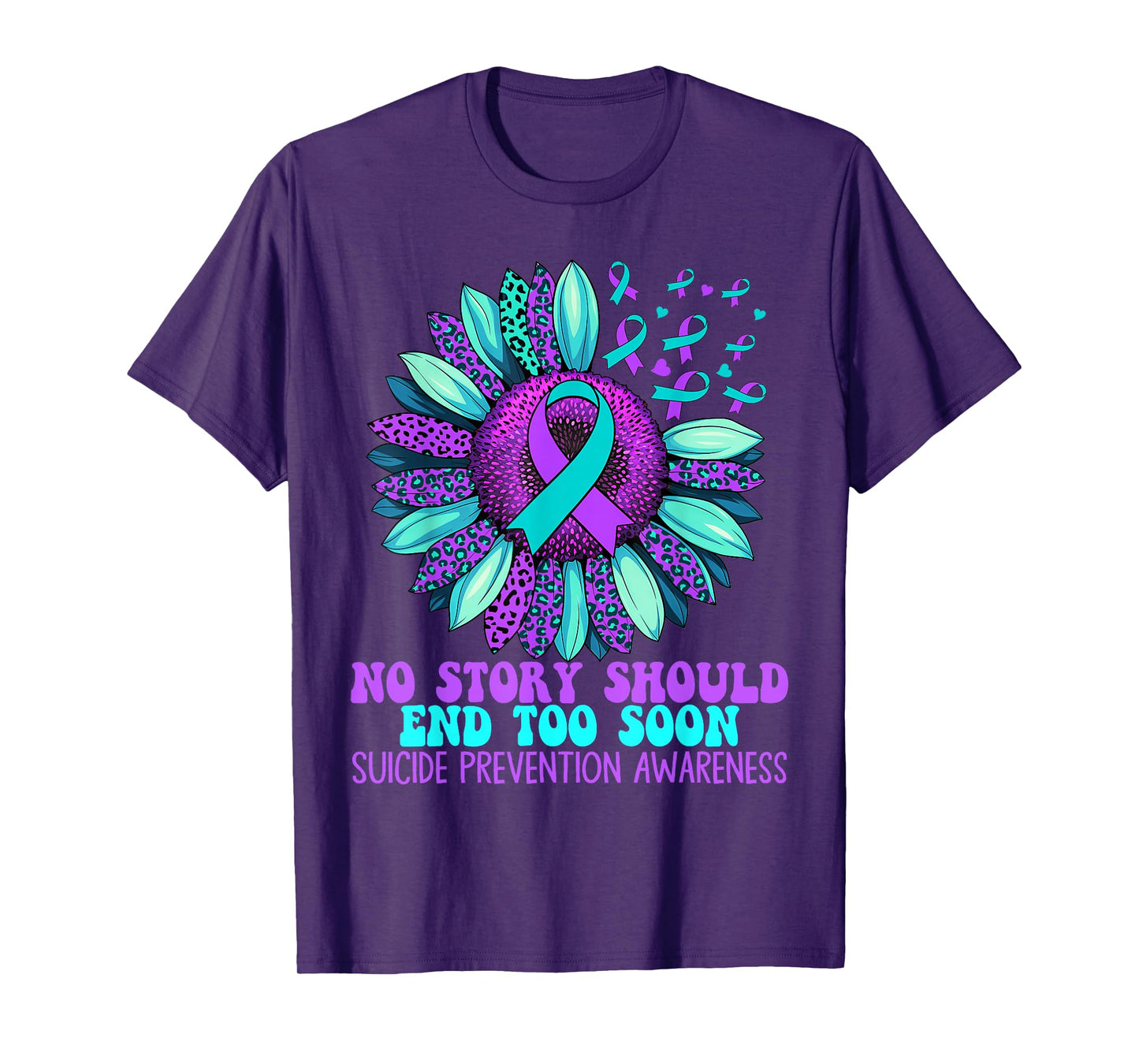 Vintage Sunflower Suicide Prevention Awareness Men Women T-Shirt