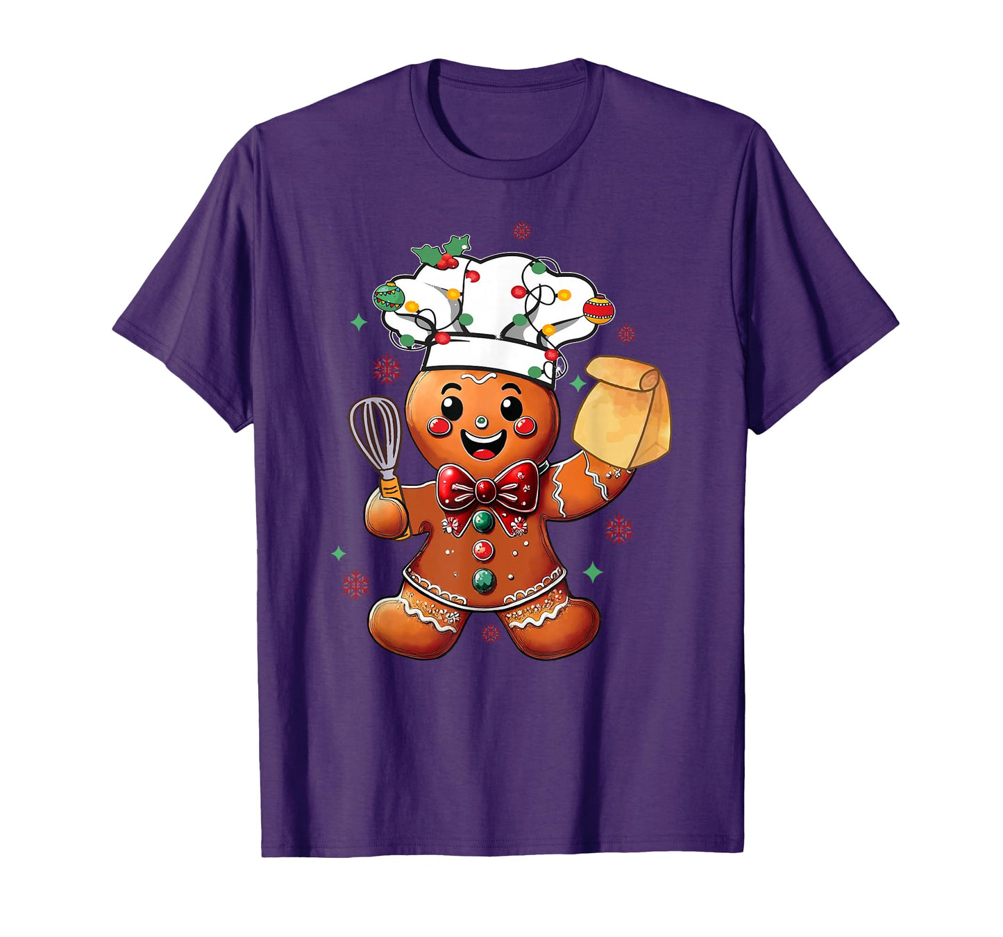 Cute Gingerbread Man Baker Funny Christmas Chef Bake Cookies T-Shirt