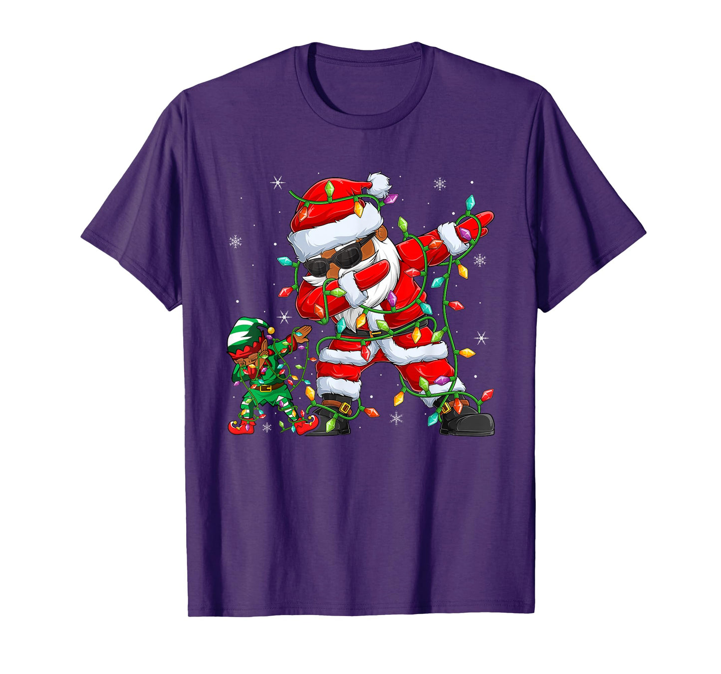 Christmas African American Dabbing Santa Claus Elf Dab Xmas T-Shirt