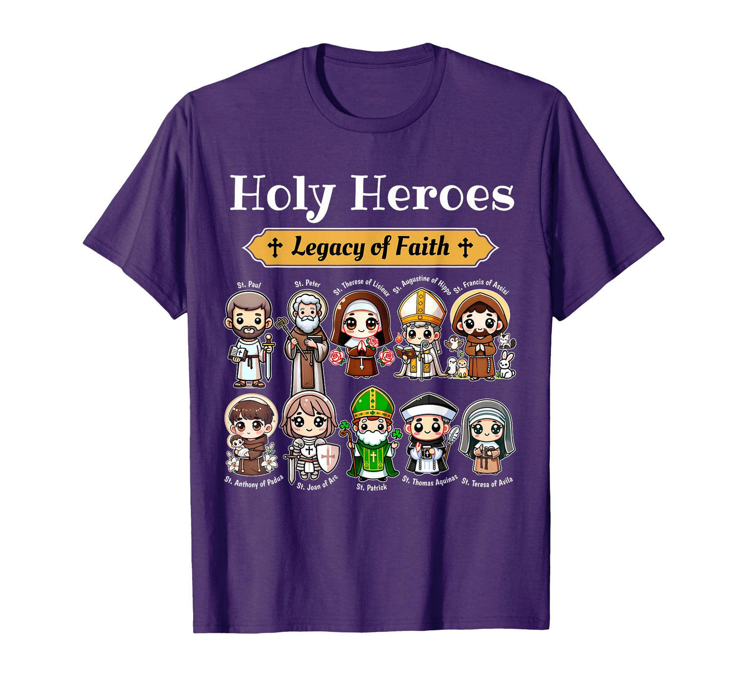 Holy Heroes Legacy of Faith Catholic Saints Collection kids T-Shirt