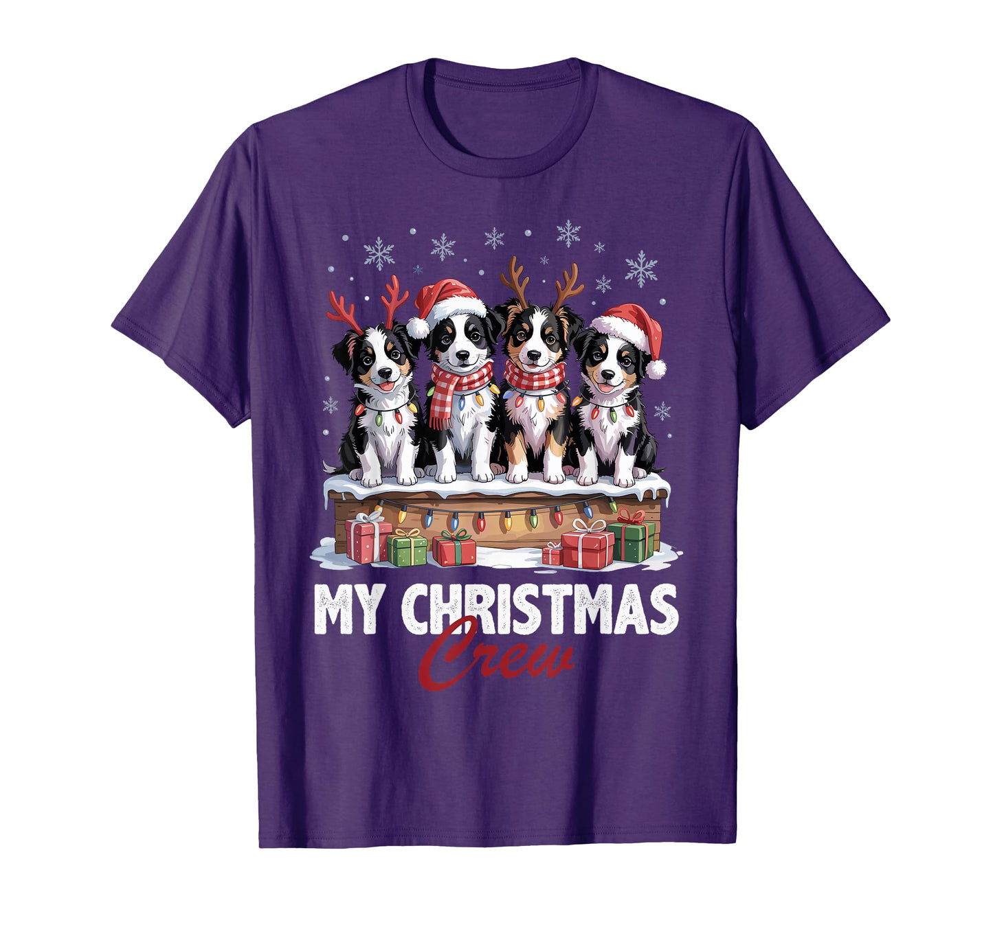 Border Collie Christmas Crew Funny Dog Lovers Holiday Pajama T-Shirt