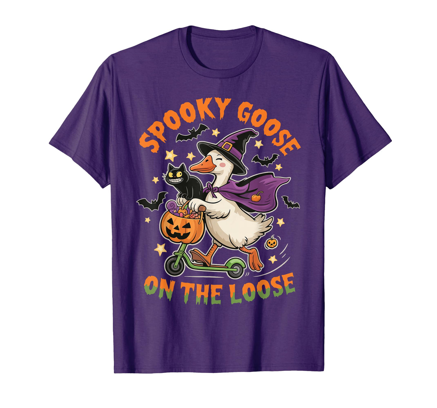 Spooky Goose On The Loose Funny Halloween Men Women Kids T-Shirt