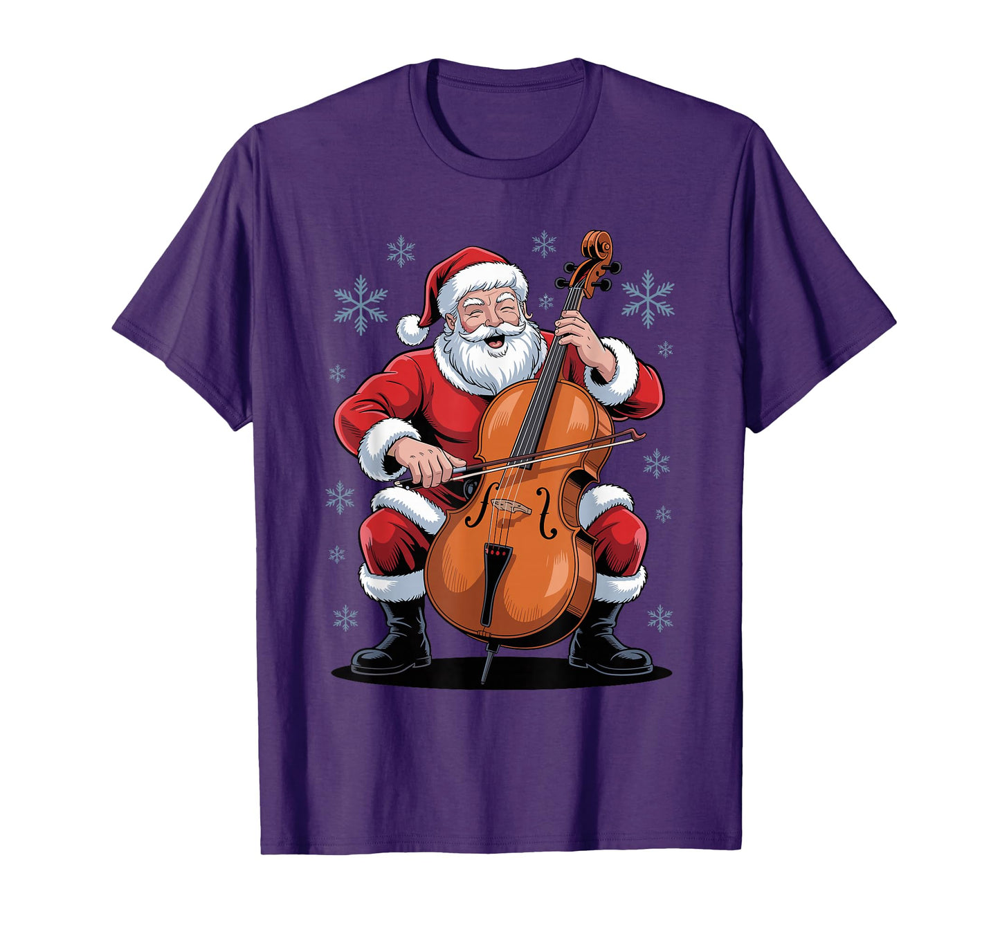Santa Playing Cello Funny Holiday Chrismas Xmas Pajama T-Shirt
