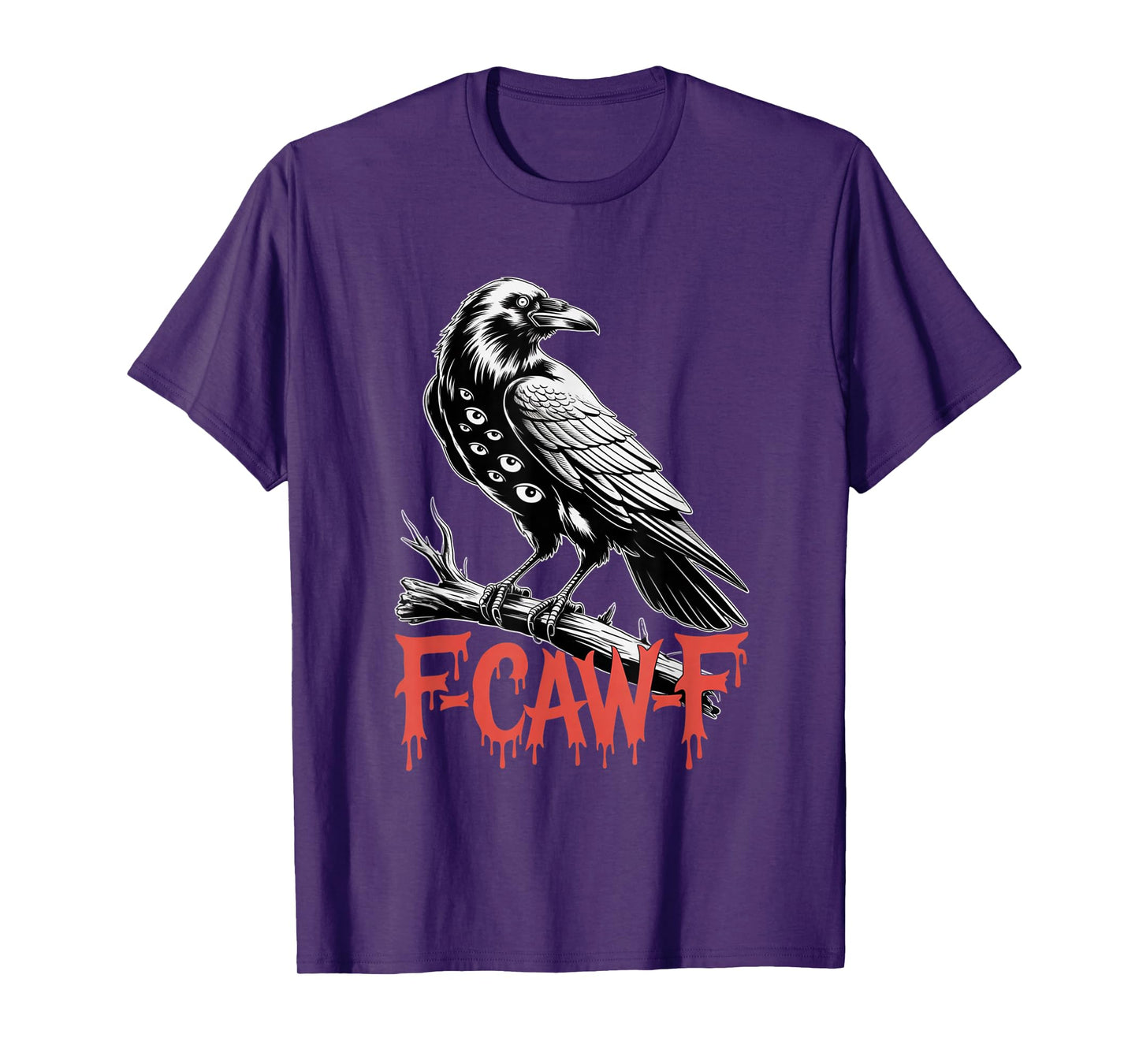 F-Caw-F Crow Funny Gothic Moon Black Bird Halloween T-Shirt