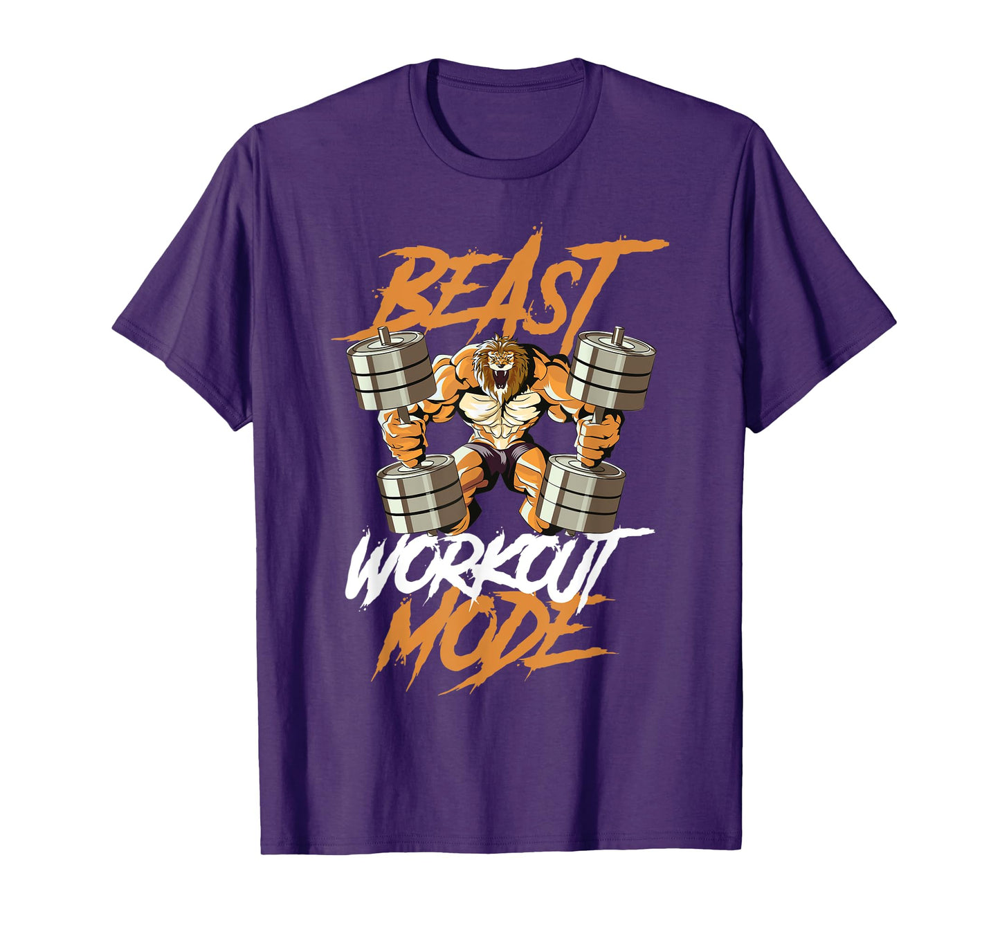 Lion Beast Workout Mode Lifting Weights Muscle Fitness Gym T-Shirt