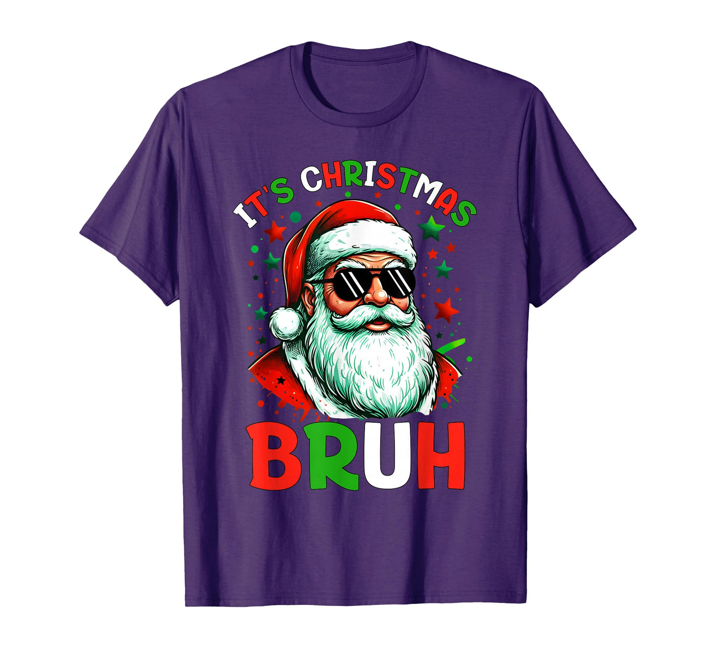 Bruh Christmas Teens Boys Kids Christmas Santa Cluas T-Shirt