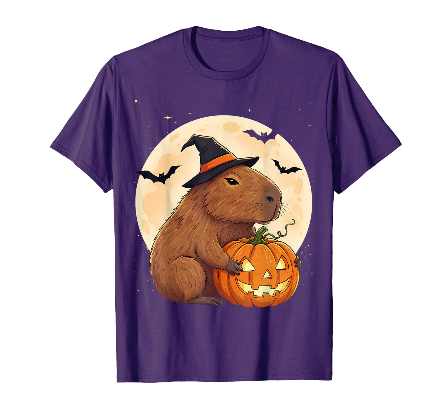 Halloween Capybara Witch Hat Pumpkin Spooky T-Shirt