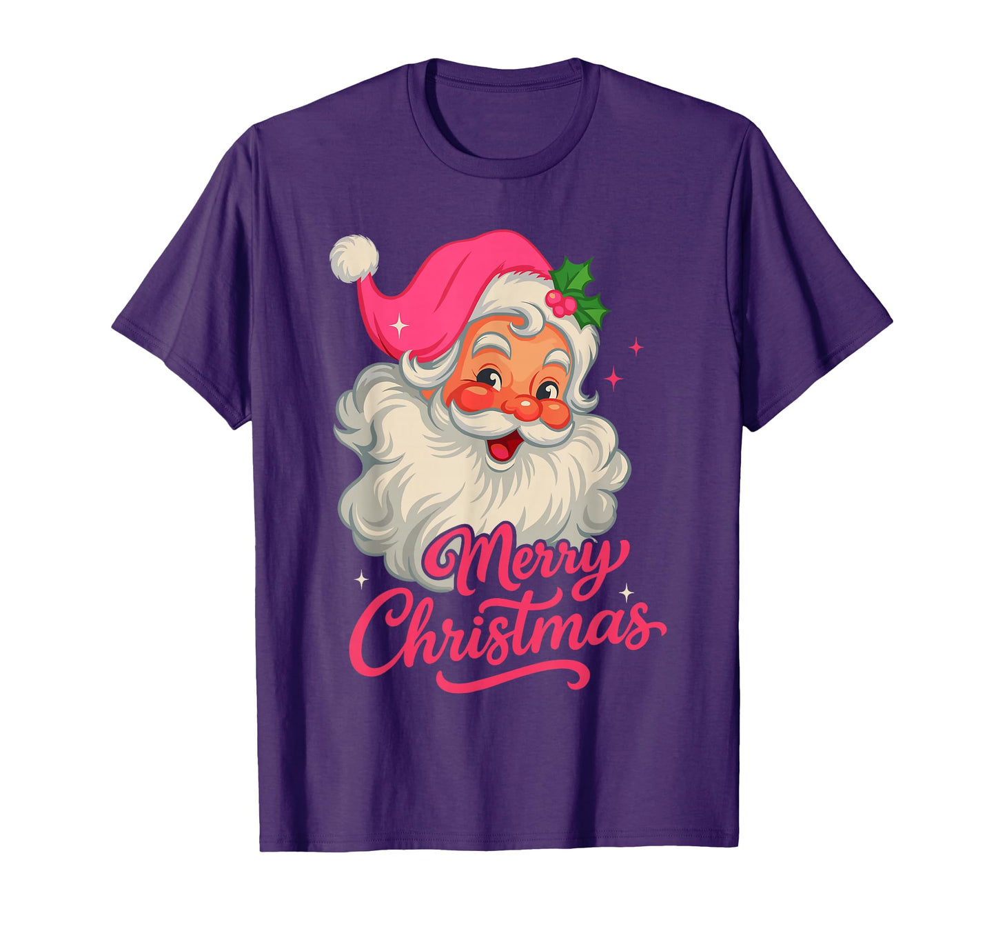 Funny Shirt for Men Christmas, Vintage Pink Santa T-Shirt