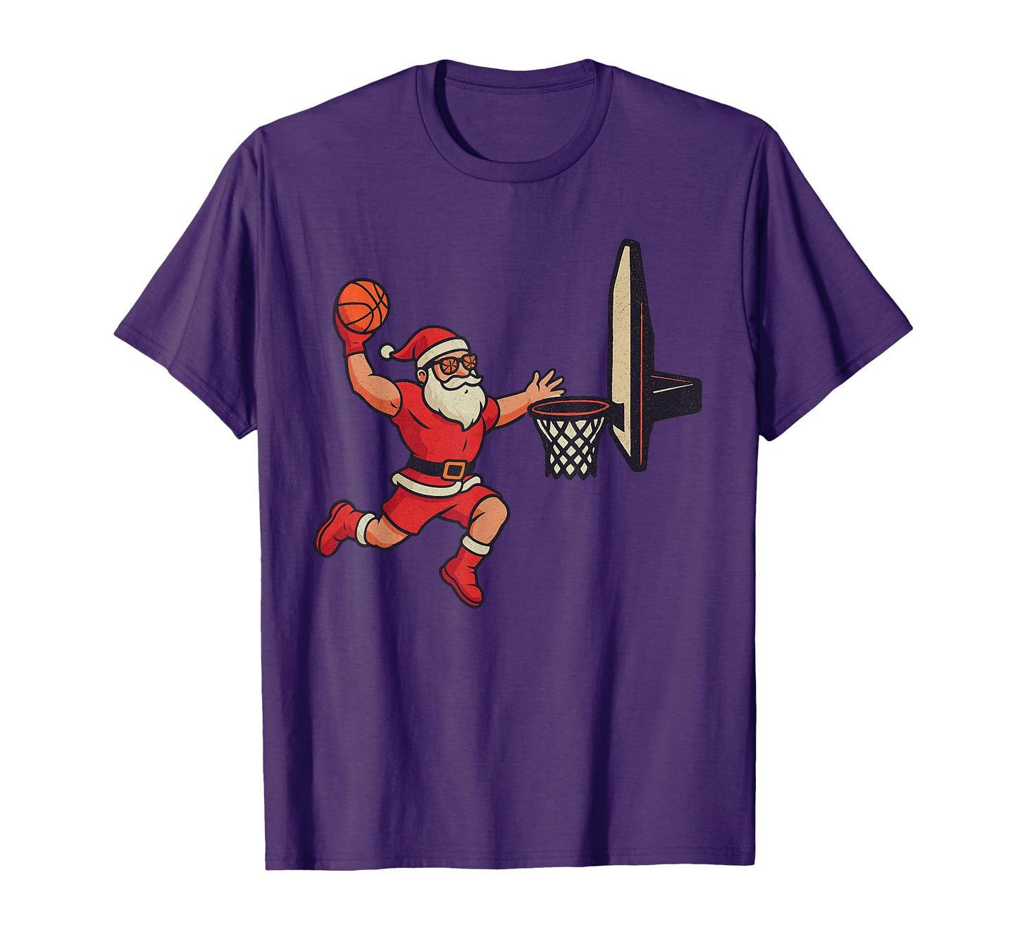 Santa Claus Playing Basketball Xmas Holiday Funny Christmas T-Shirt