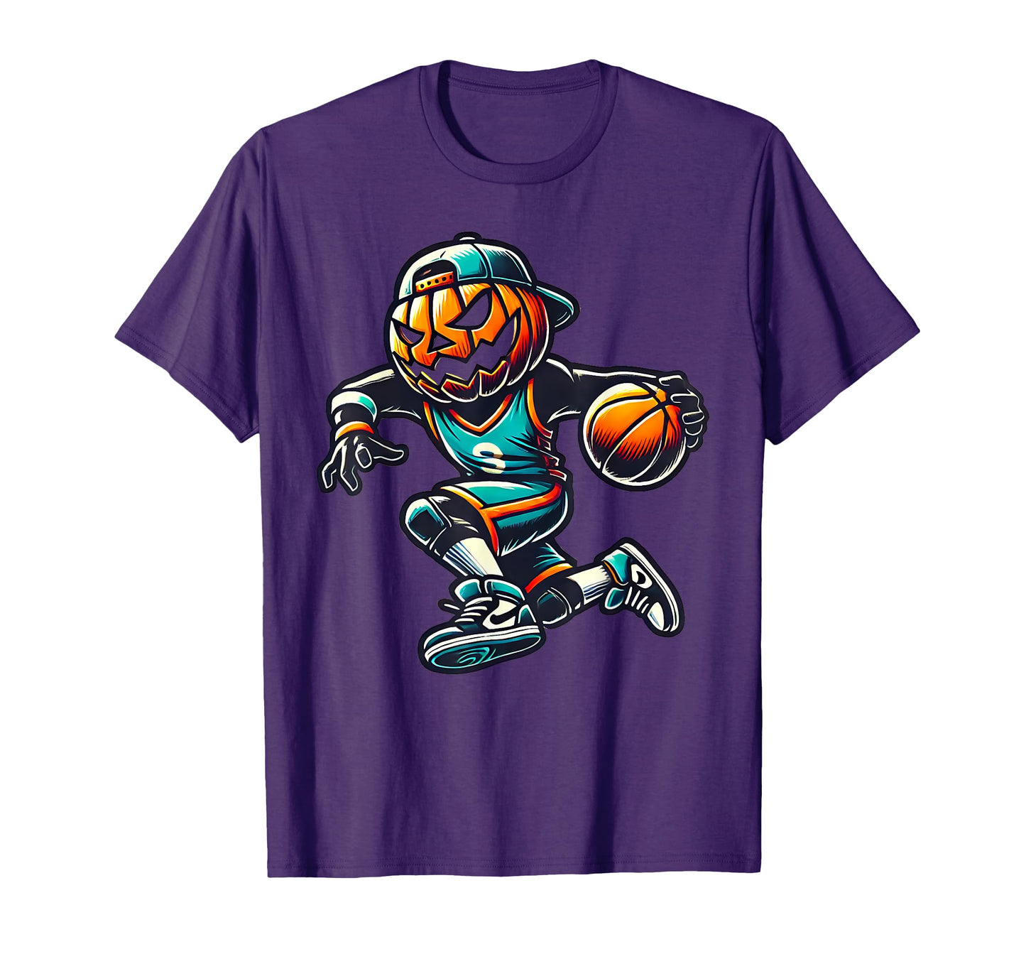 Jack O Lantern Basketball Sport Team Pumpkin Funny Halloween T-Shirt