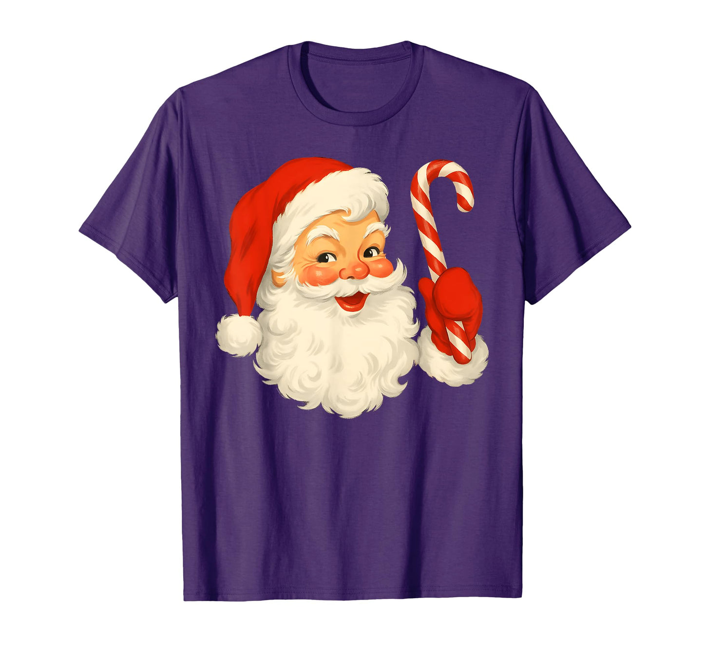 Vintage Retro Jolly Santa Claus Face Christmas Pajamas T-Shirt