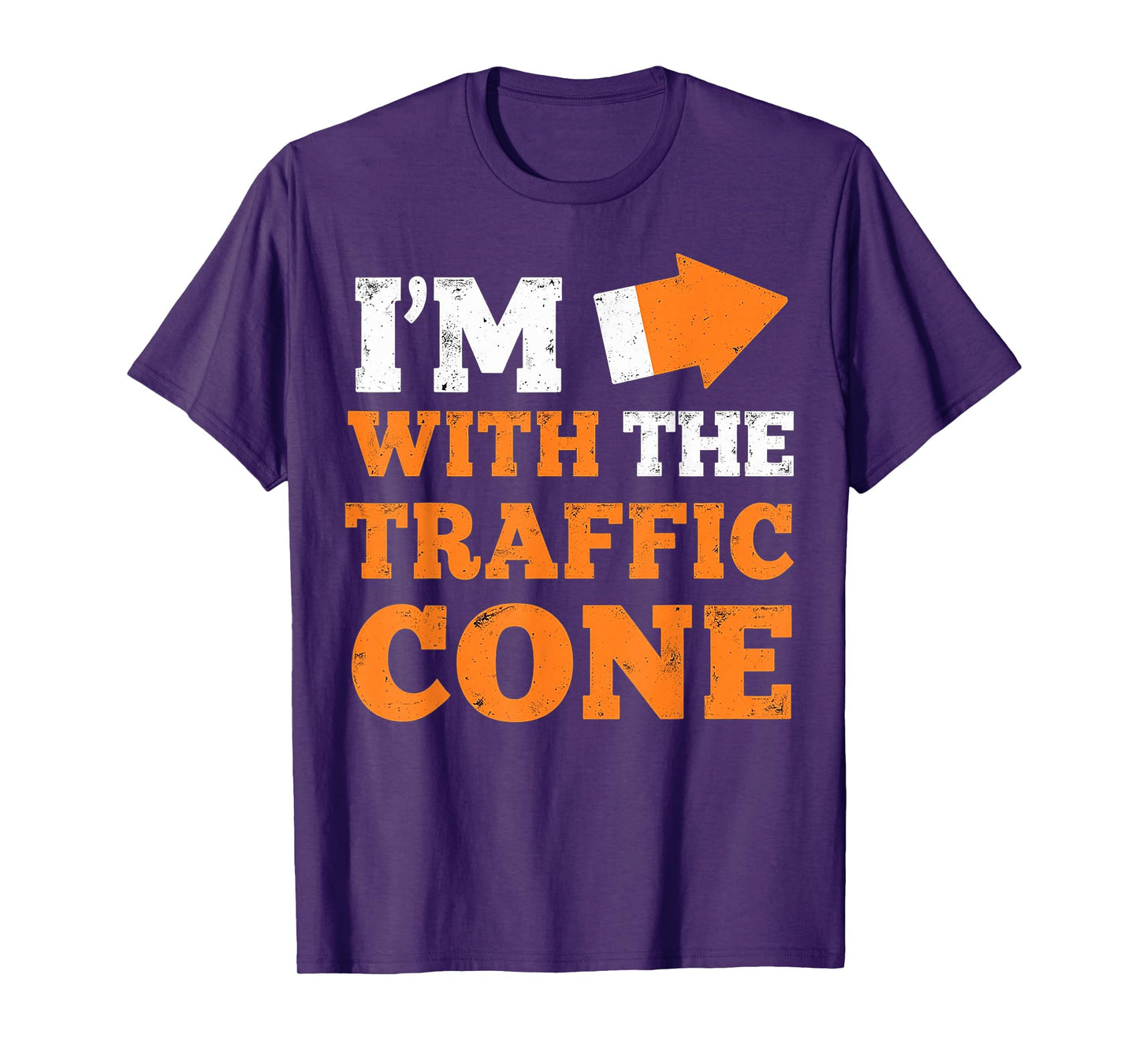 I'm With The Traffic Cone Funny Halloween Couple T-Shirt