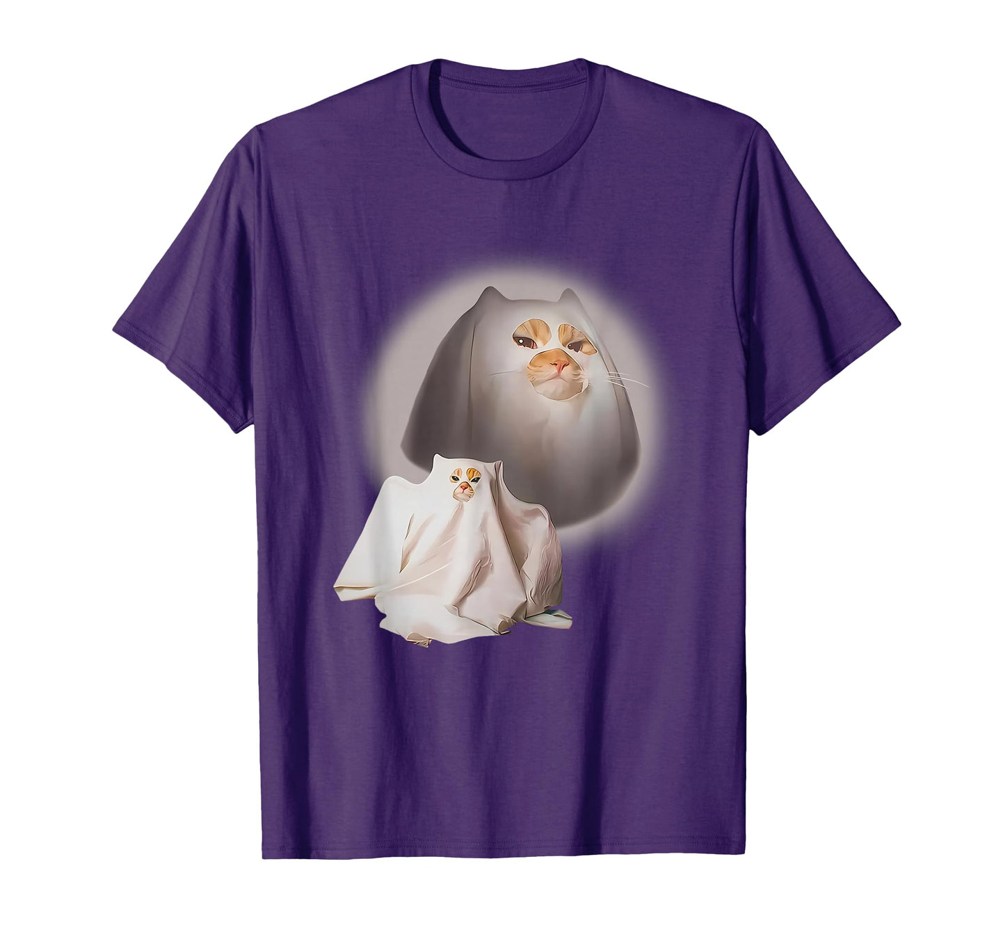 Ghost Cat Meme Funny Halloween Men Women Kids T-Shirt