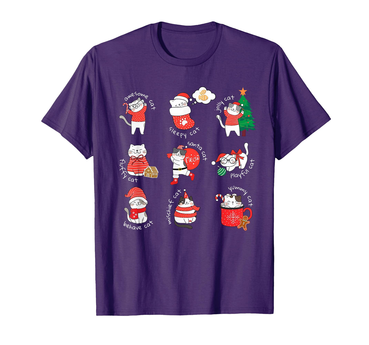 Funny Christmas Cats Dressed in Holidays for Everyone T-Shirt