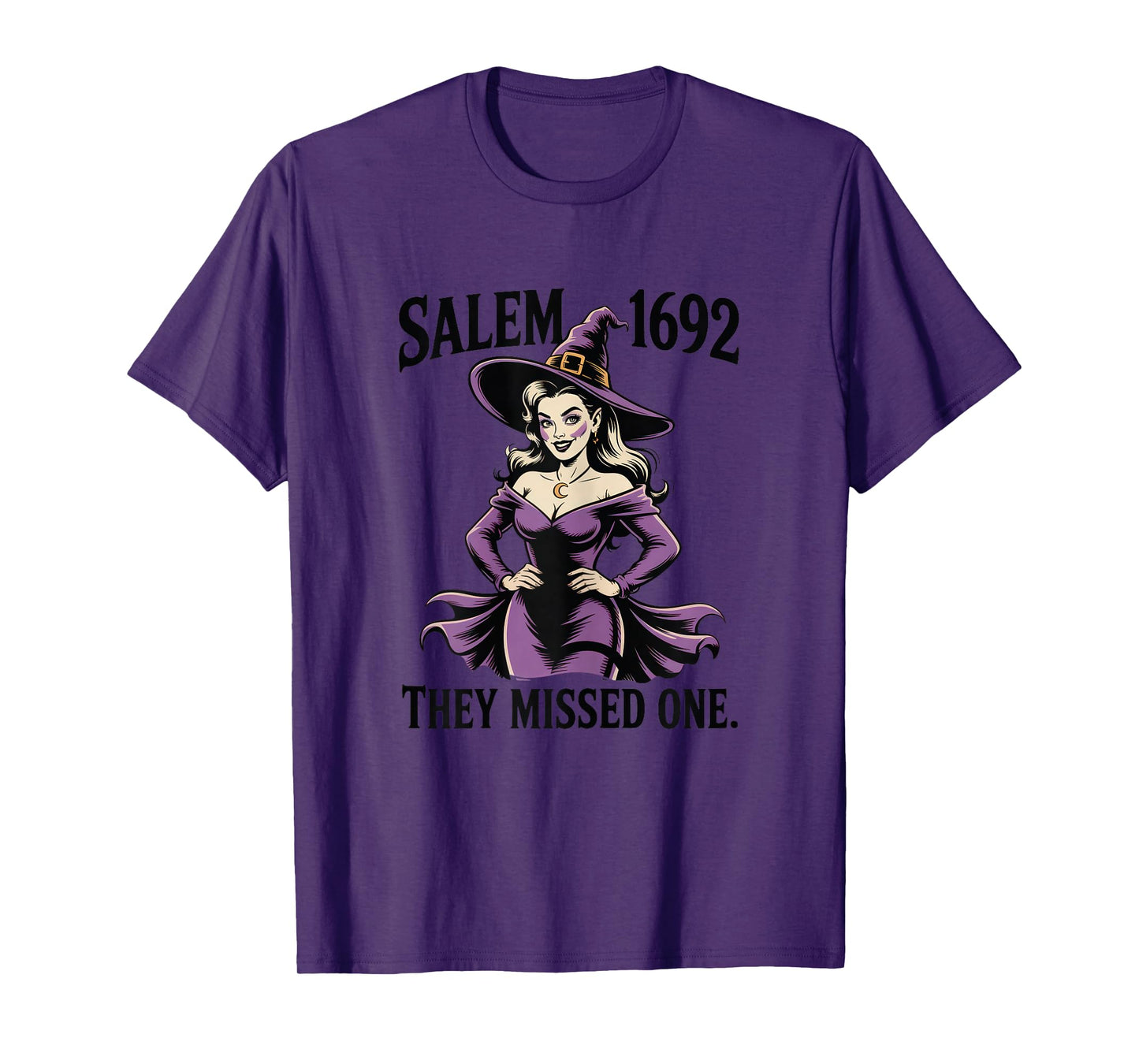 Salem 1692 Witch They Missed One Vintage Spooky Aesthetic T-Shirt