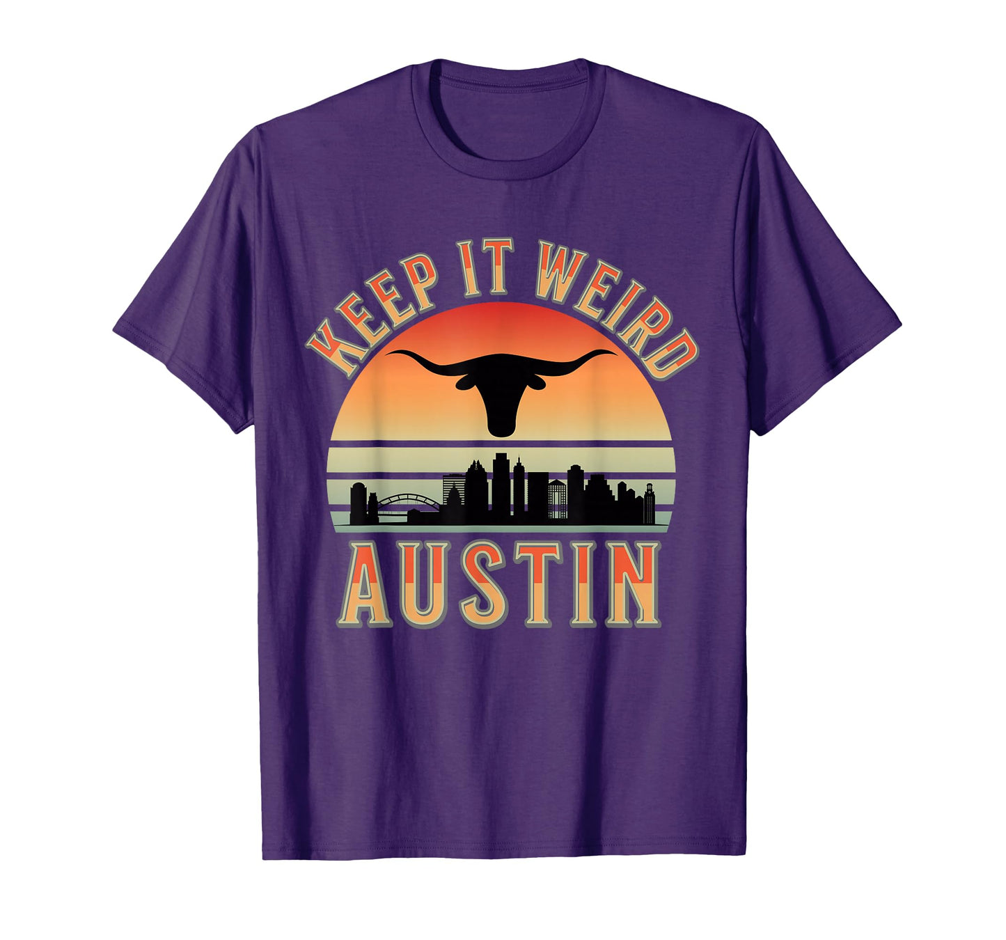Stigmota Keep It Weird Austin Vintage Black Unisex Adult T-Shirt