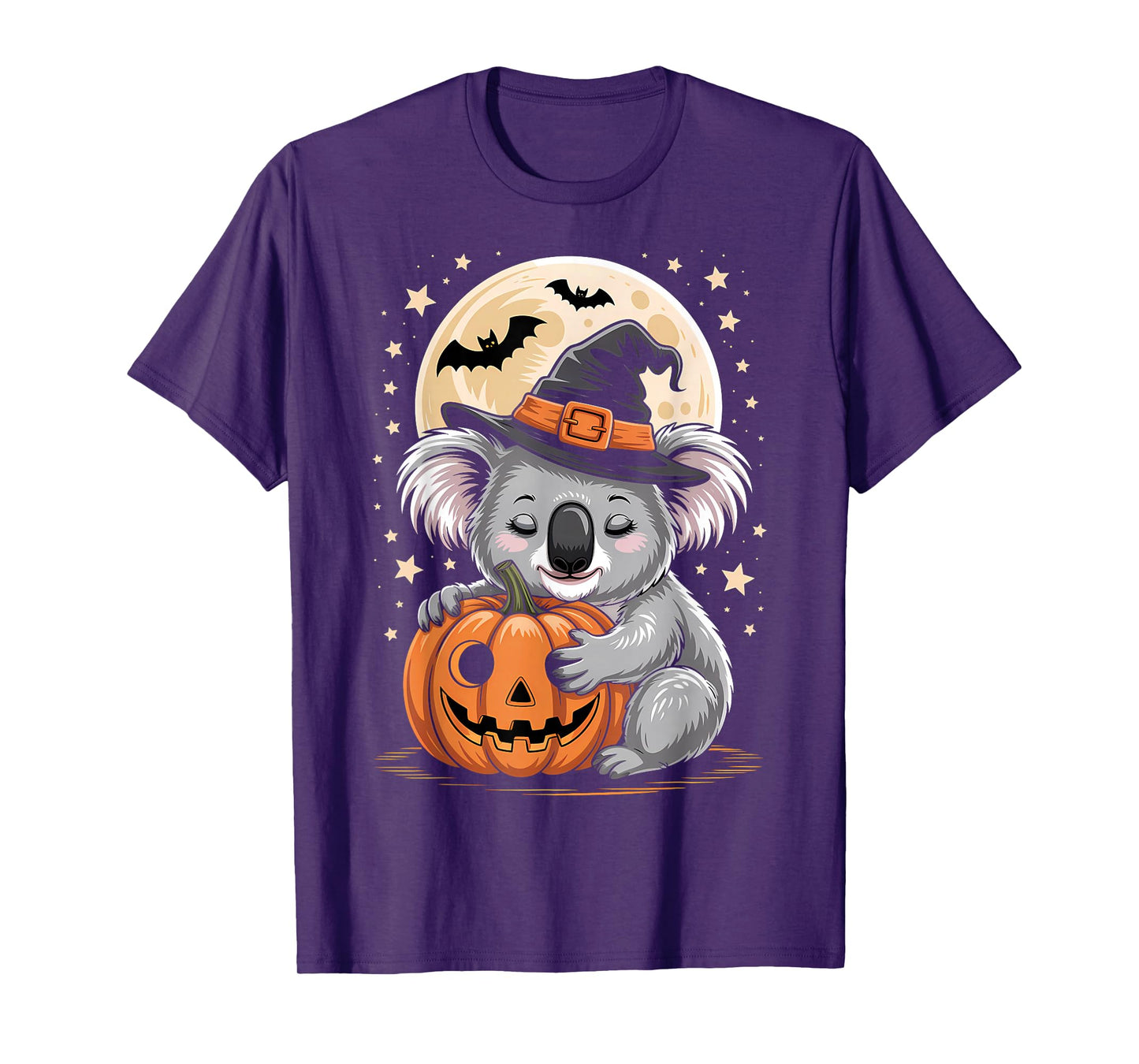Halloween Koala Witch Hat Pumpkin Spooky T-Shirt