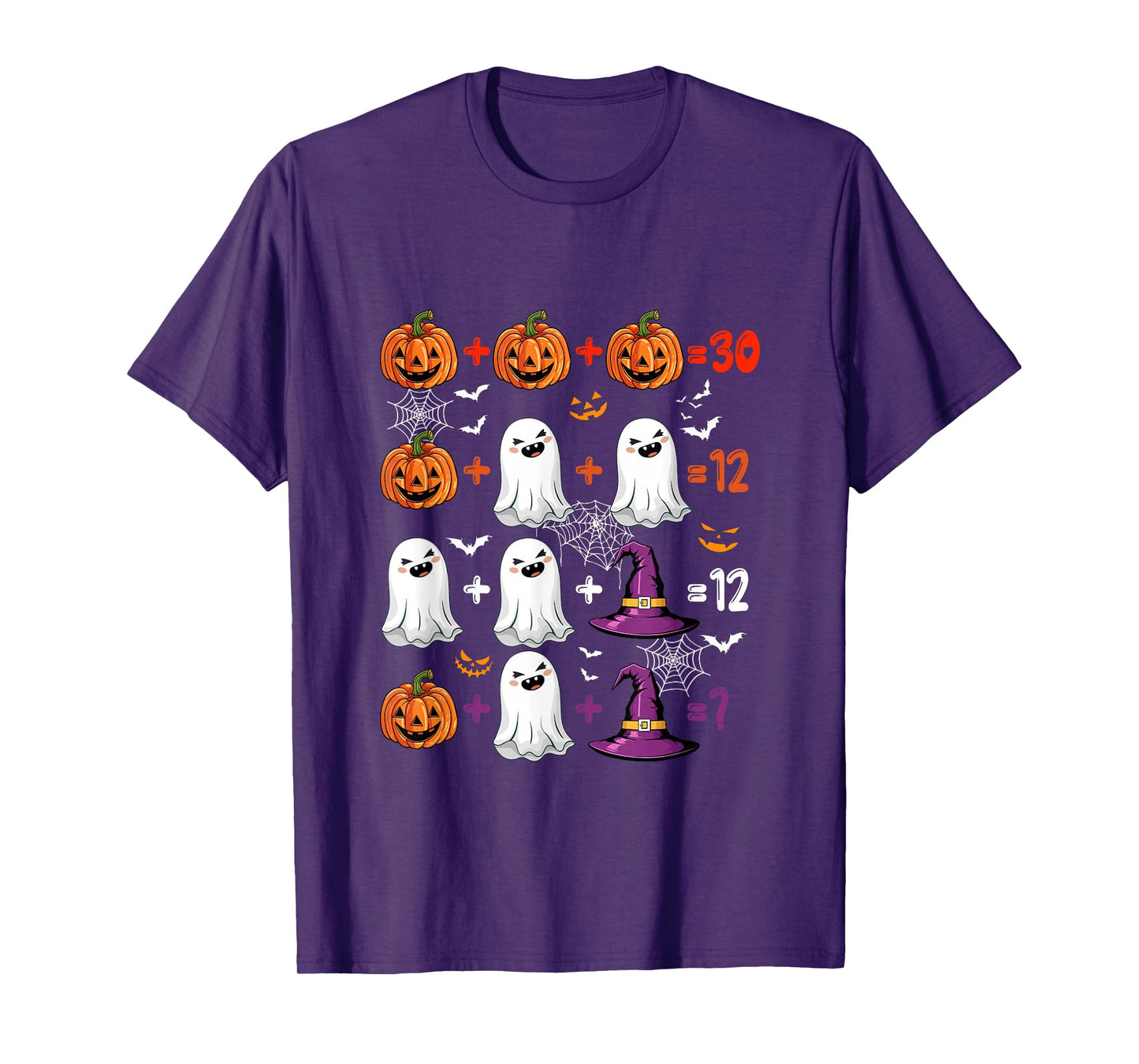 Halloween Quiz Math Witch Boo Carved Pumpkin Teacher Student T-Shirt