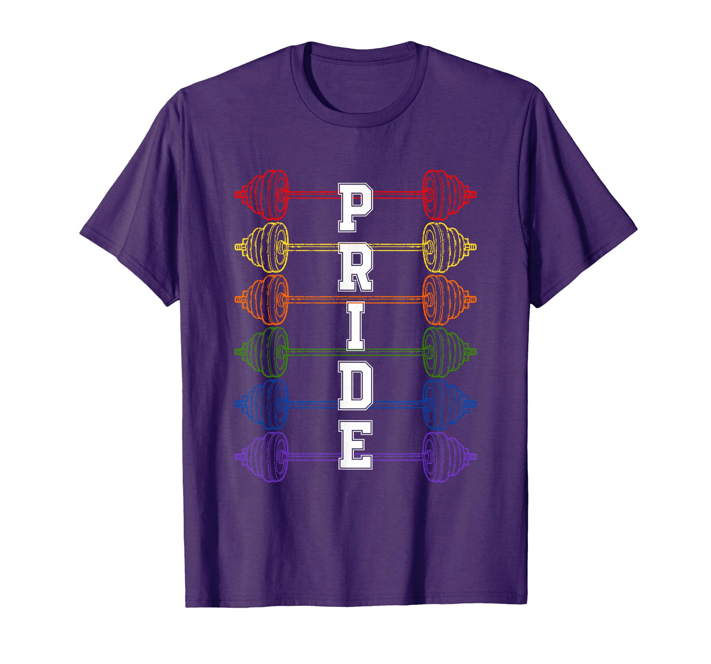 LGBTQ Pride Flag Weightlifting Workout T-Shirt