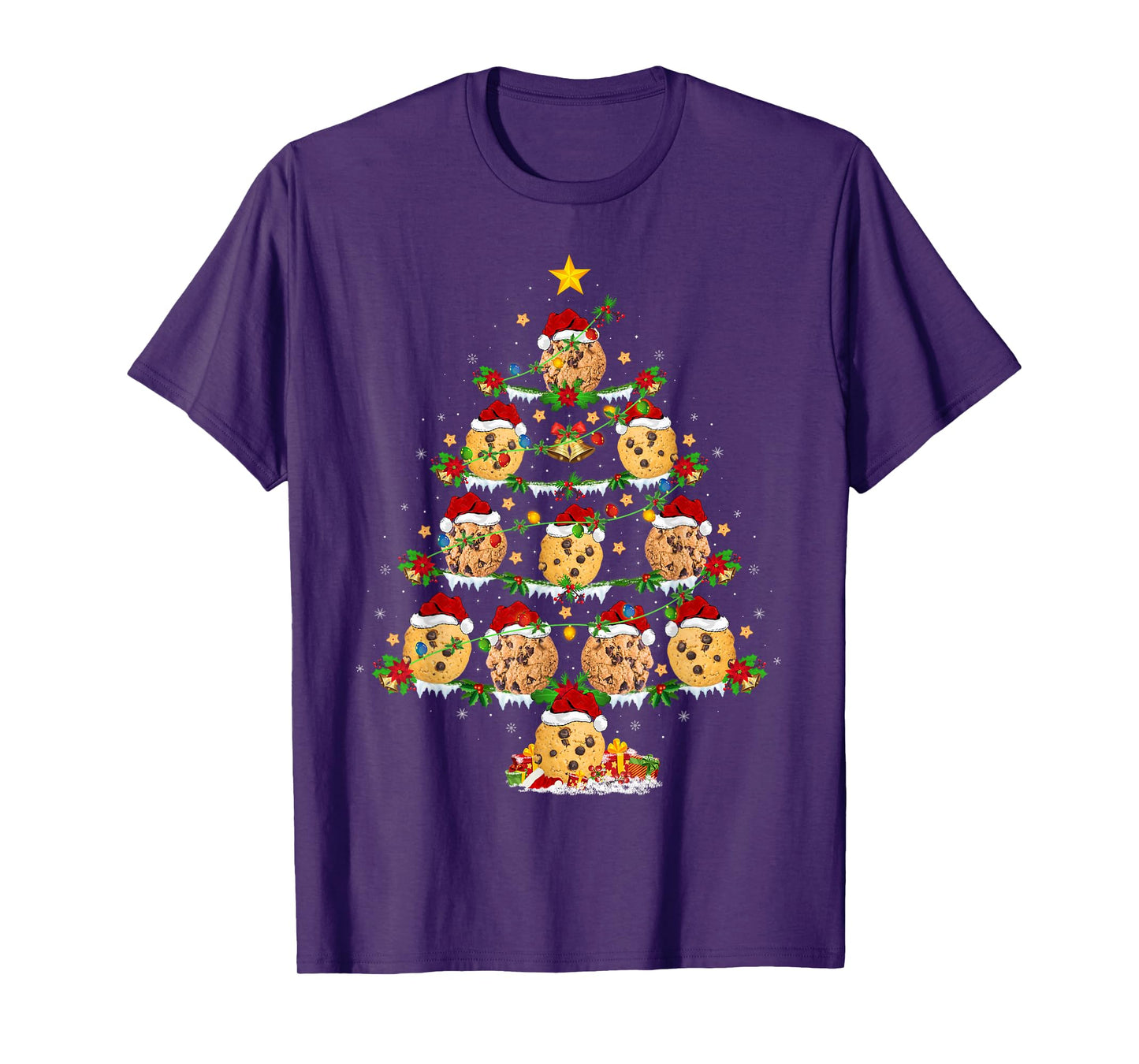 Cookie Biscuit Christmas Tree Lights Funny Cookies Xmas T-Shirt