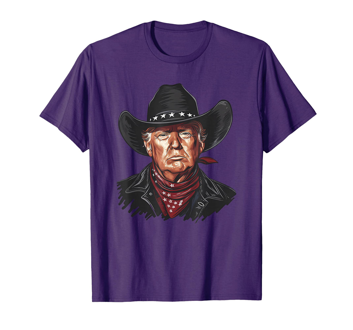 Funny Cowboy Western Donald Trump US Flag 2024 Election T-Shirt