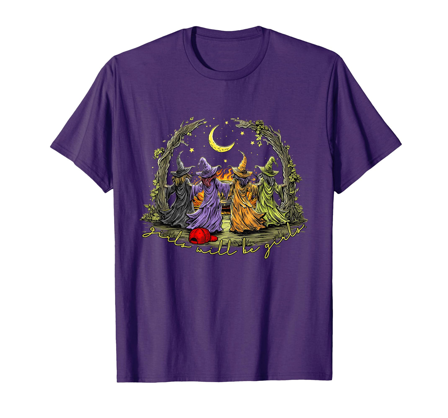 Girl Will Be Girls Anti Trump Women Feminist Halloween Witch T-Shirt