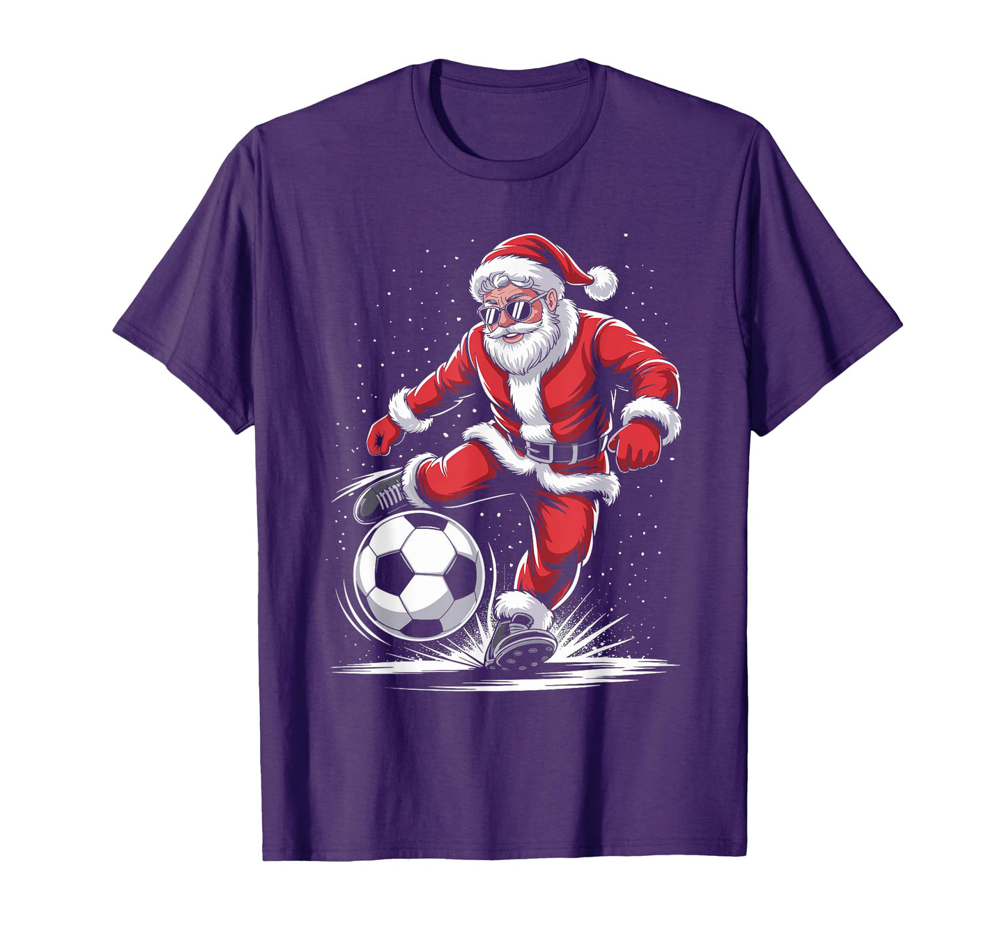 Funny Santa Claus Soccer Player Christmas for Kids Men T-Shirt