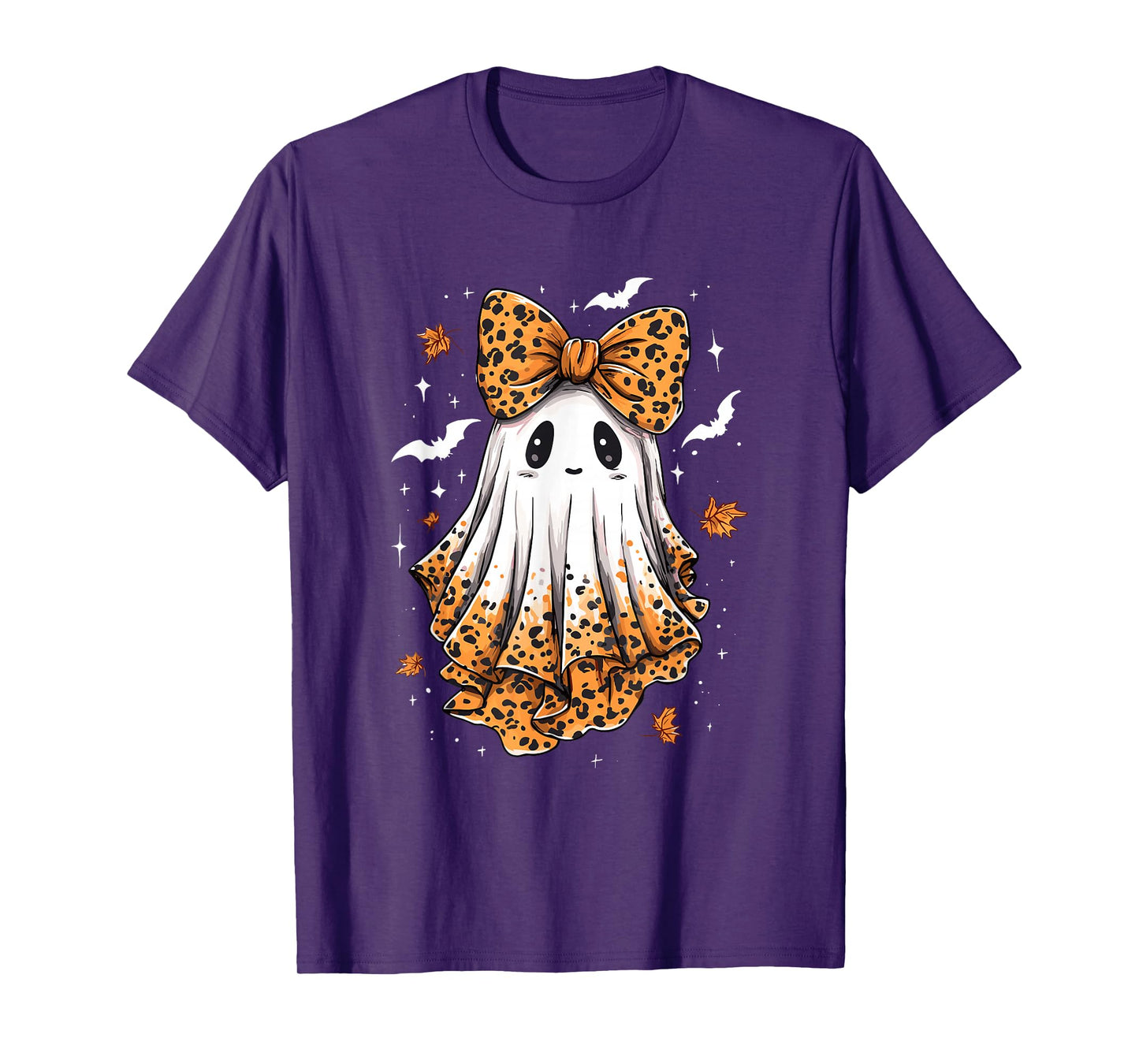 Coquette Leopard Ghost Halloween Boujee Ghost Autumn Fall T-Shirt